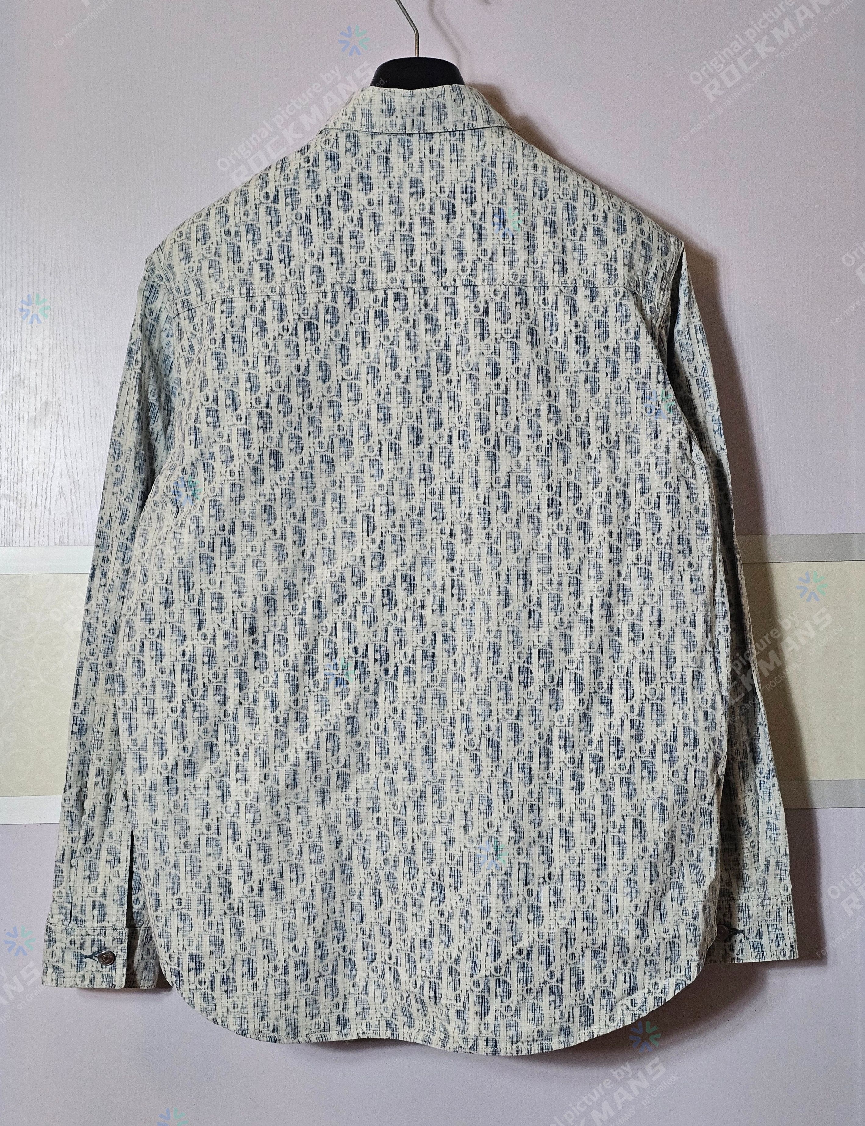 Dior Dior Outerwear Shirt Denim Oblique Kasuri Print Size 41 Size US L / EU 52-54 / 3 - 4 Thumbnail
