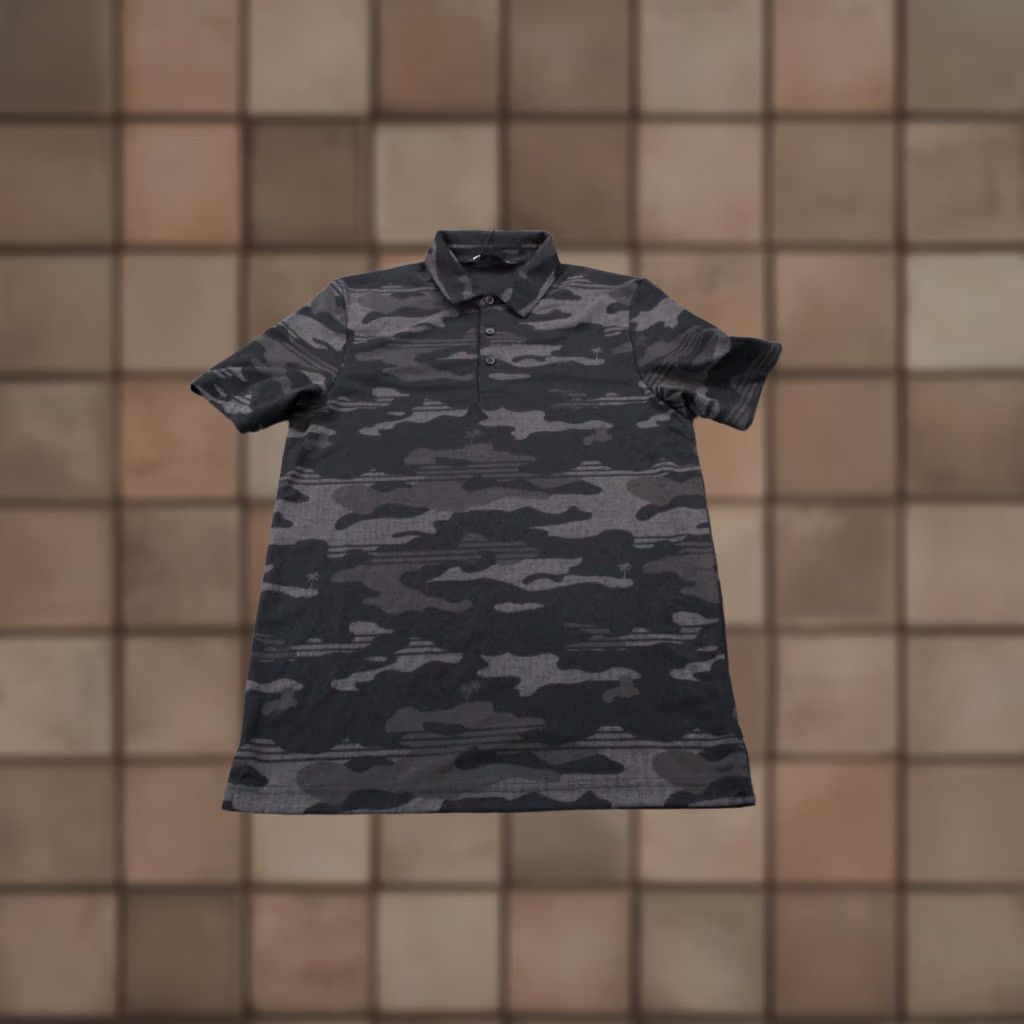 TravisMathew Travis Mathew Shirt Mens S Gray Camo Golf Polo Performance Sport Stretch NEW Size US S / EU 44-46 / 1 - 1 Thumbnail