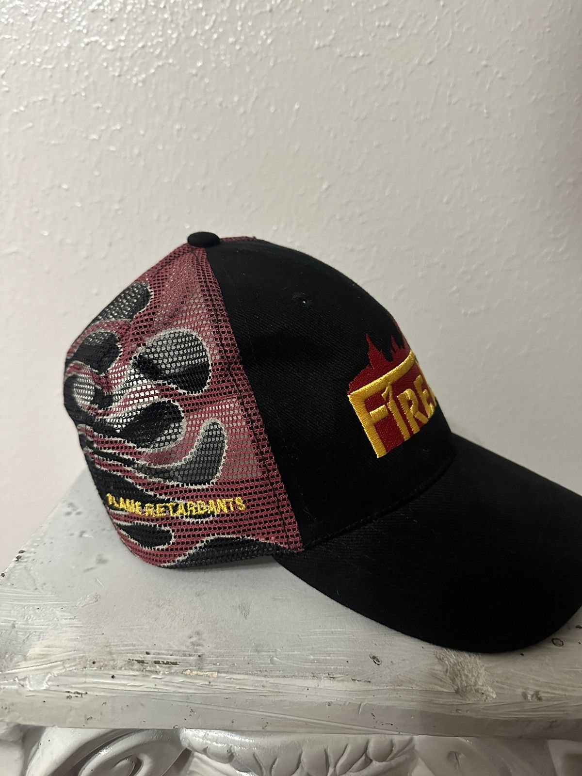 Vintage Black flame trucker hat Size ONE SIZE - 5 Thumbnail