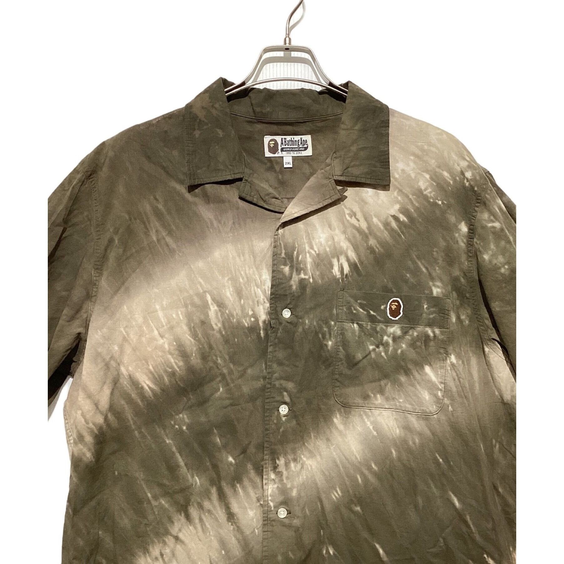Bape A BATHING APE Ape Head One Point Tie Dye Shirt Brown 2XL Size US XXL / EU 58 / 5 - 5 Thumbnail