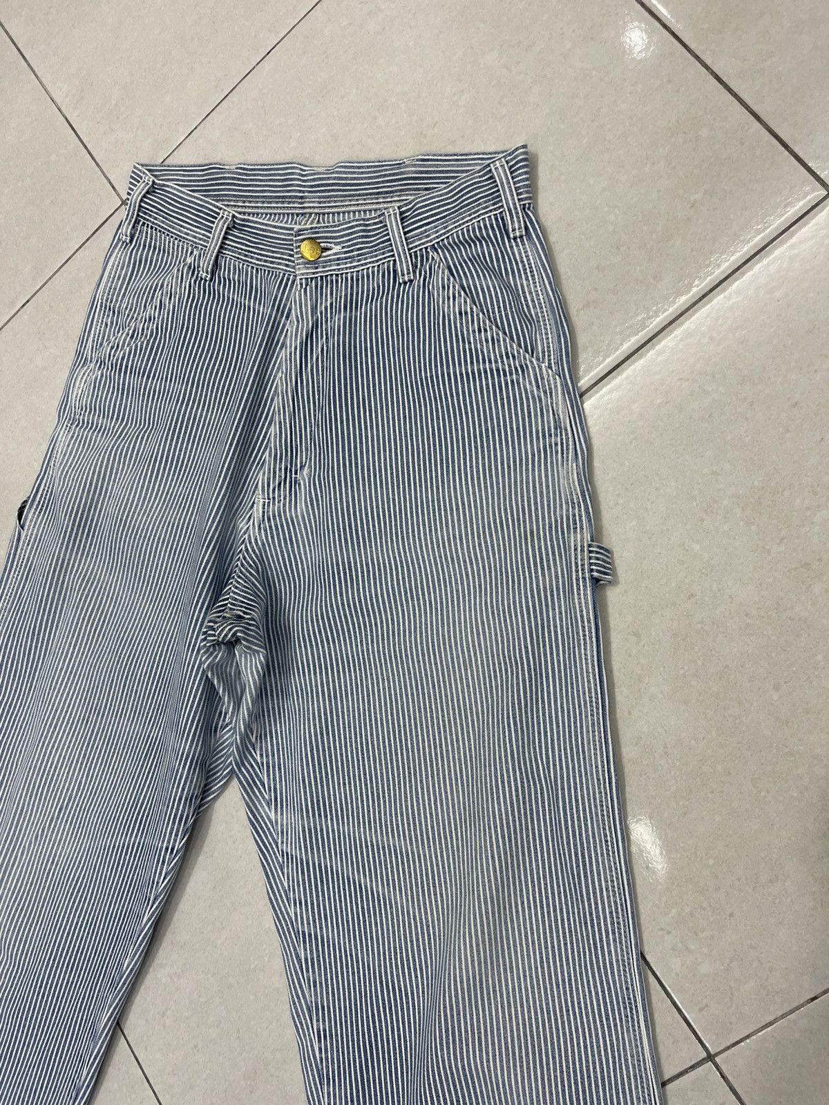 Lee Lee Hickory Stripe Carpenter Pants Union Made Sanforized Size 28" / US 6 / IT 42 - 3 Thumbnail