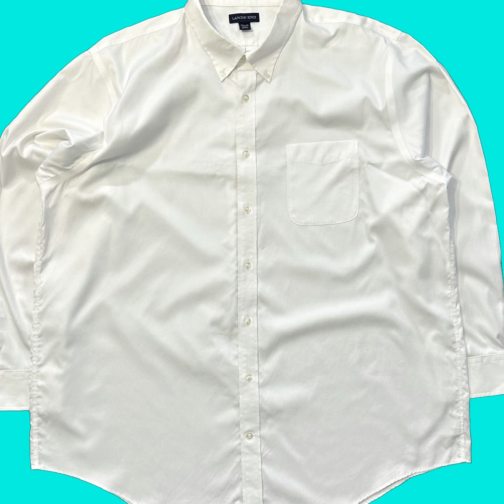 Lands' End Lands' End Button-Down Shirt Mens 18.5 37 No Iron Supima Pinpoint Traditional Fit Dress Shirt Long Sleeve White Casual Business Mens Size US XXL / EU 58 / 5 - 1 Thumbnail