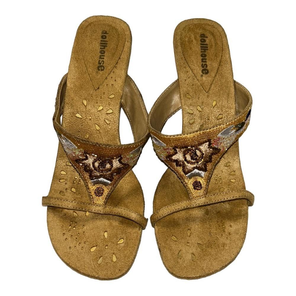Designer Boho Beaded Suede Sandal Heels Size 8.5 Size US 8.5 / IT 38.5 - 1 Thumbnail