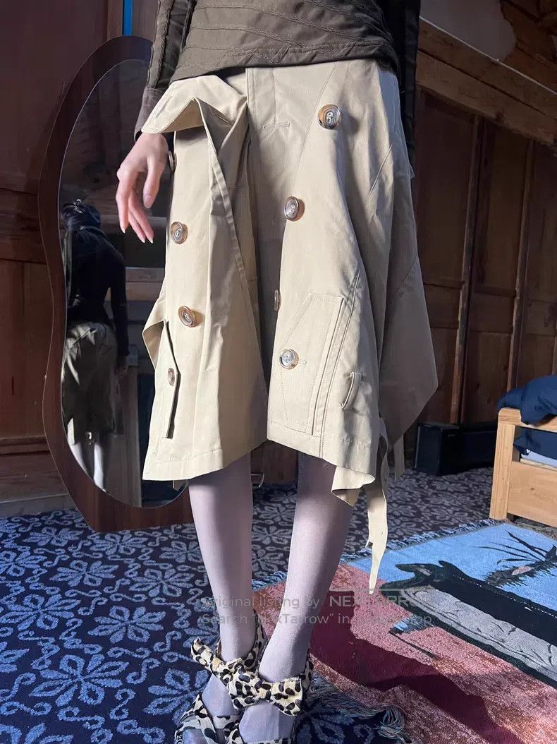 Junya Watanabe JUNYA WATANABE size XS Khaki Deconstructed Hem Skirt Size 23" - 1 Thumbnail
