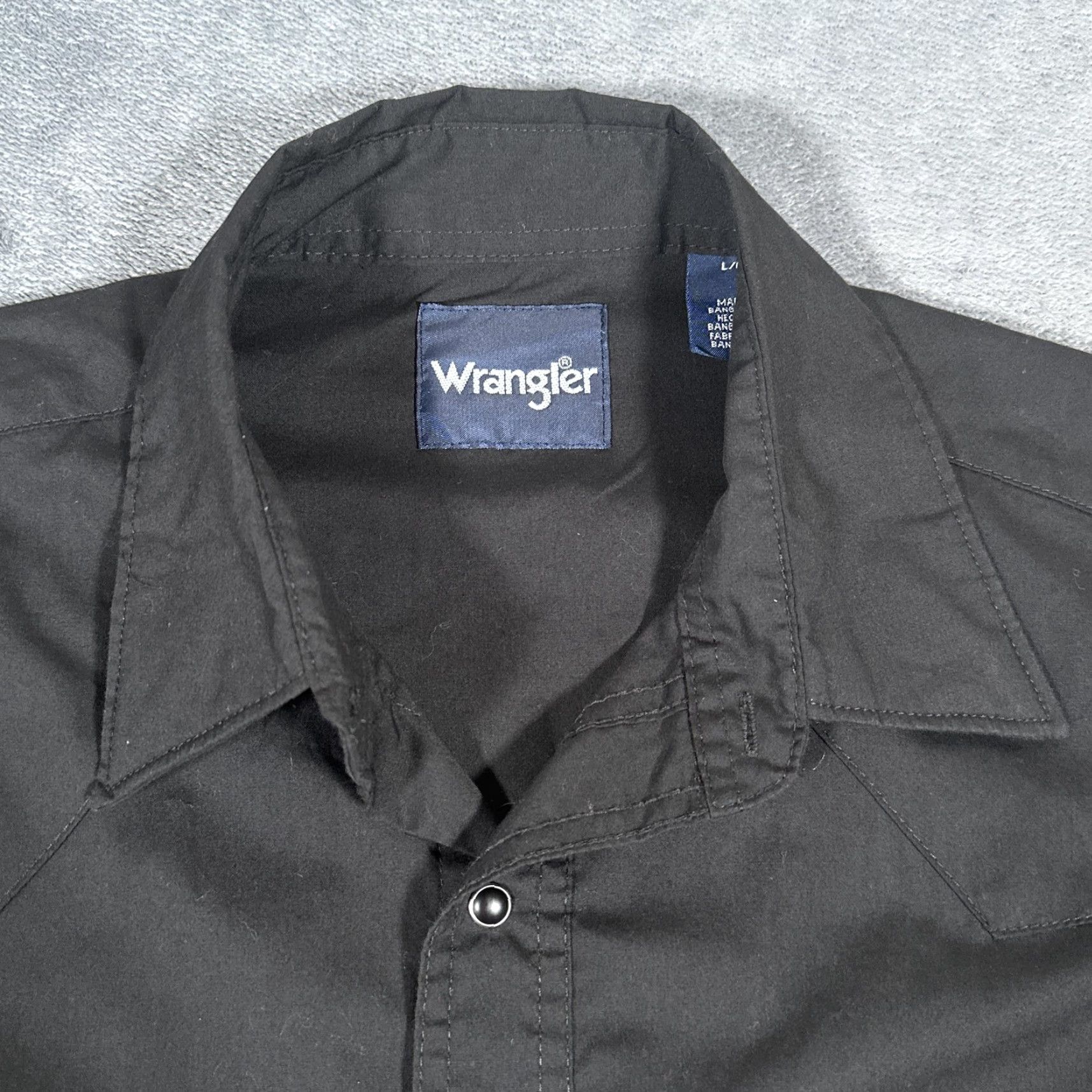 Wrangler Wrangler Shirt Western Black Mens Large Snap Front Long Sleeve 71105BK Size US L / EU 52-54 / 3 - 2 Thumbnail
