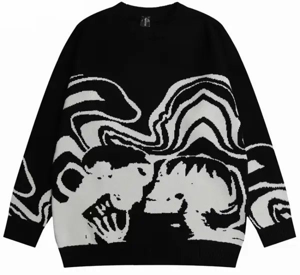 Japanese Brand Chiaki x Ahata Skeletons In Love Knitted Sweater Pullover Size US L / EU 52-54 / 3 - 3 Thumbnail