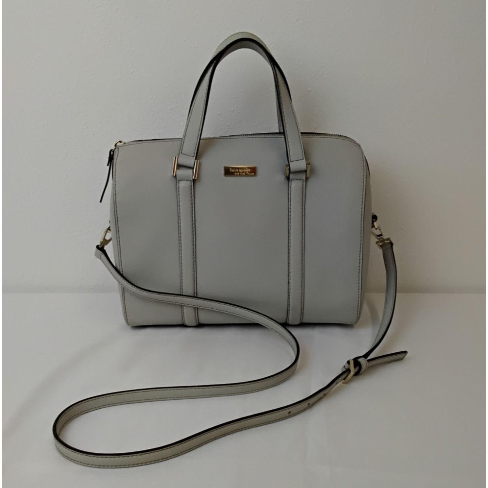 Kate Spade Kate Spade Dome Handbag Gray Pebbled Leather Purse Crossbody Size ONE SIZE - 3 Thumbnail