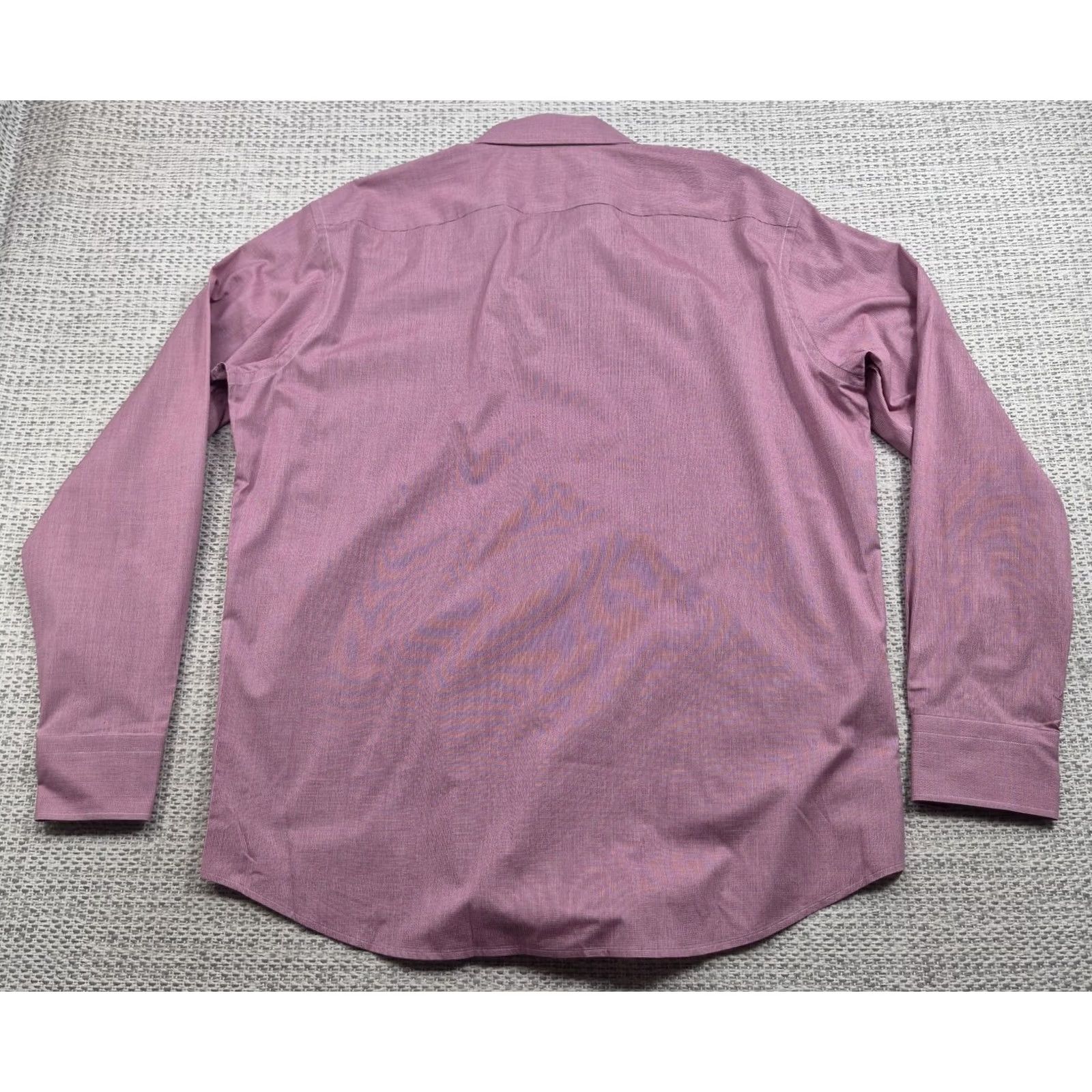Hugo Boss HUGO BOSS Dress Shirt Mens 17.5 34/35 Pink Check Cotton Long Sleeve Button Up Shirt Size 48R - 6 Thumbnail