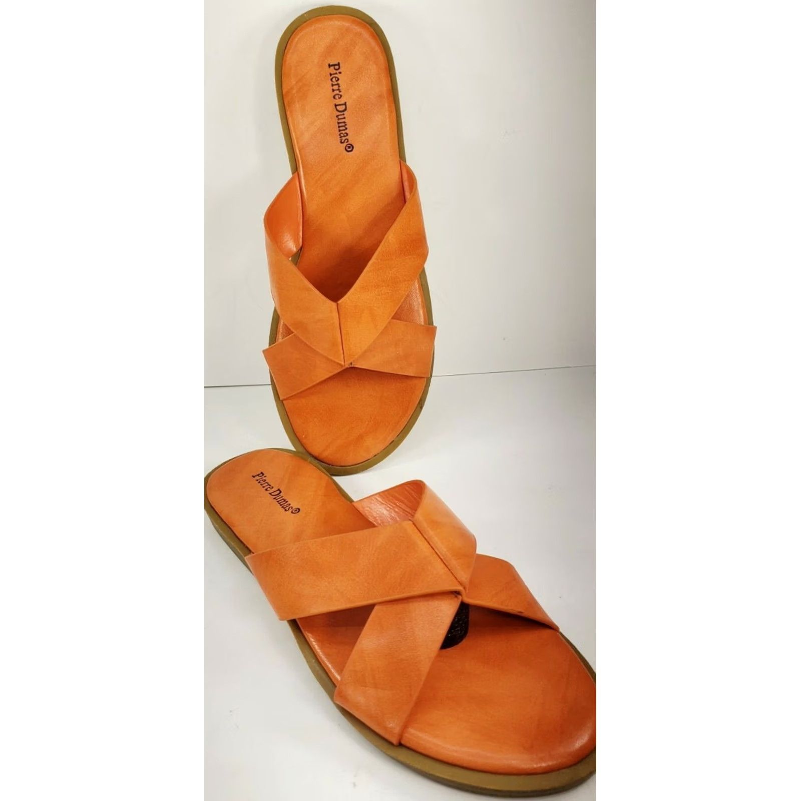 Vintage Pierre Dumas Lizzie2 Sandals Size 7M Orange Women's Slide Size US 7 / IT 37 - 3 Thumbnail