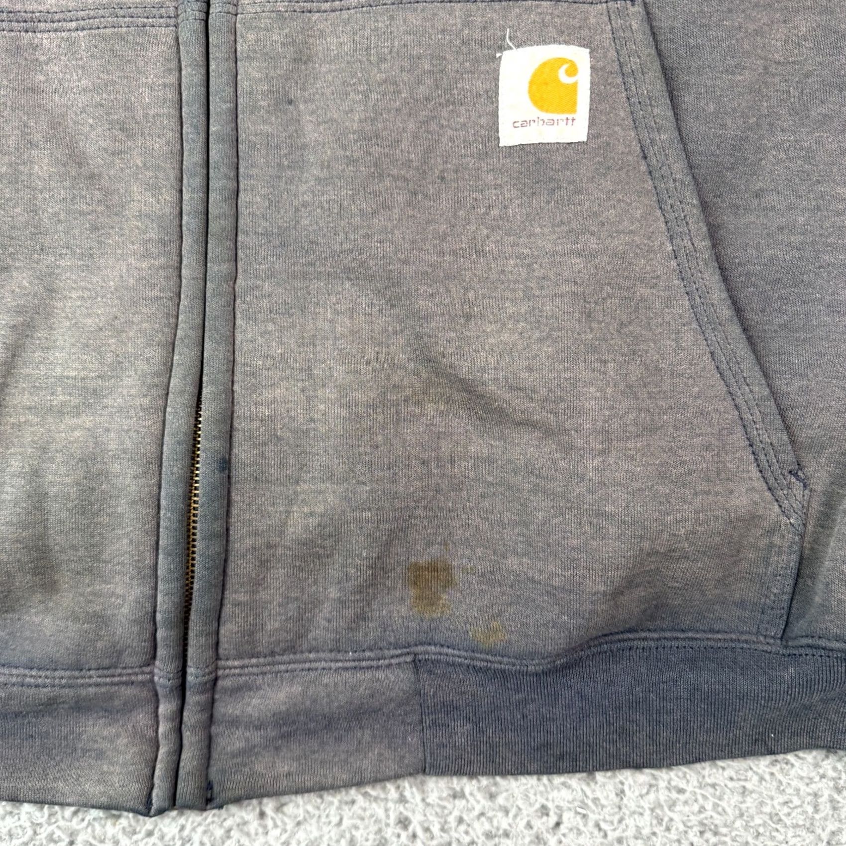 Carhartt VINTAGE Carhartt Hoodie Mens L Blue Sun Faded Distressed Zip Quilt Lined Size US L / EU 52-54 / 3 - 4 Thumbnail