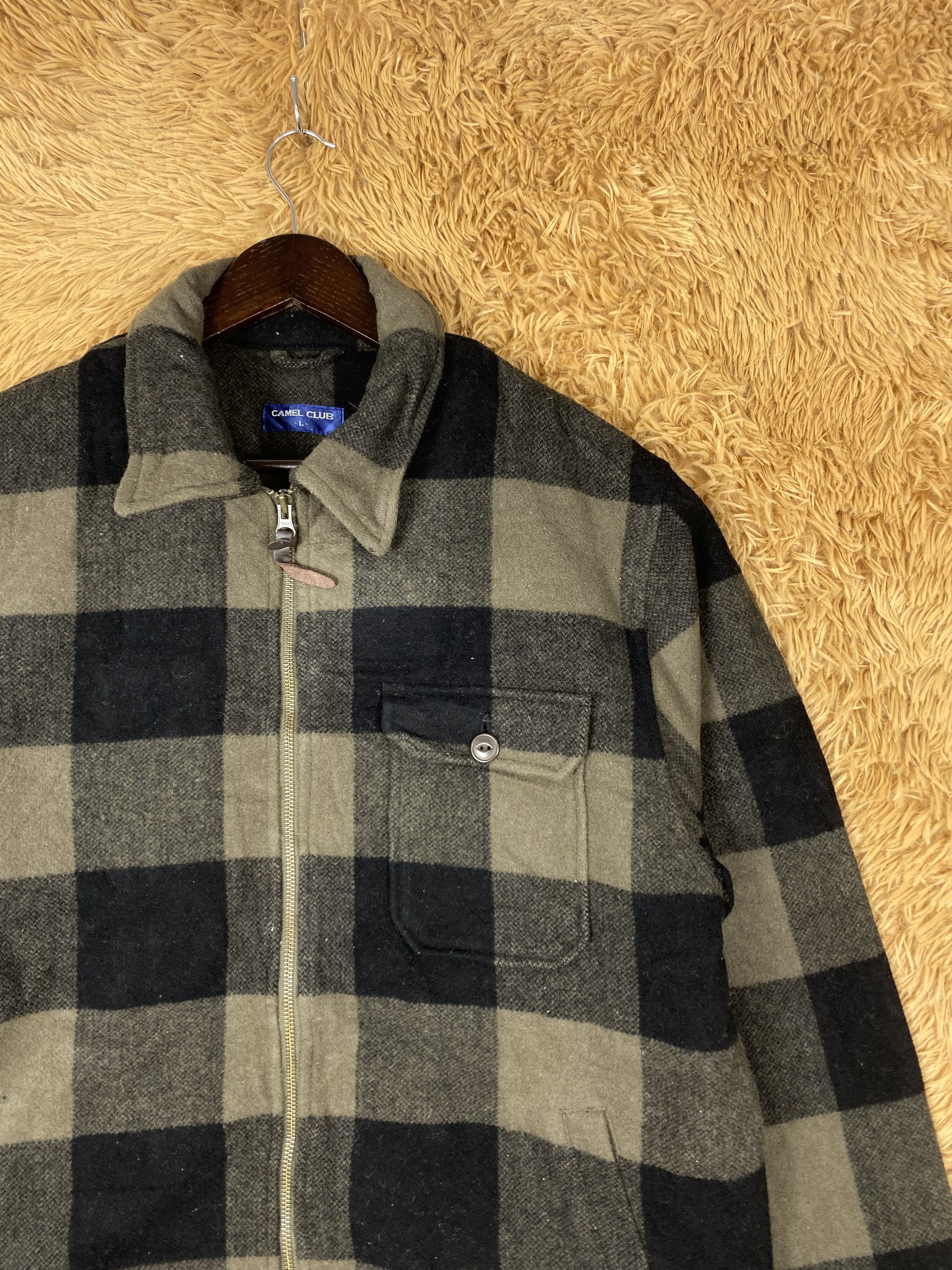 Japanese Brand Vintage Camel Club Checked Jacket DJ1017 Size US L / EU 52-54 / 3 - 3 Thumbnail
