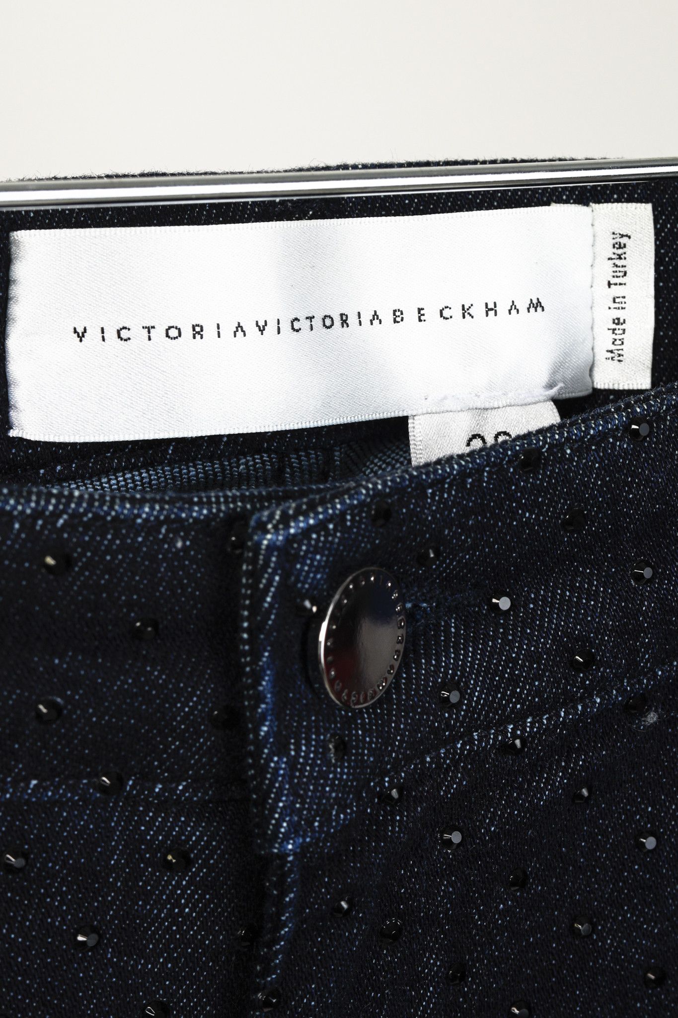 Victoria Beckham Victoria Beckham Rhinestone Dark Navy Jeans Size 29" - 4 Thumbnail