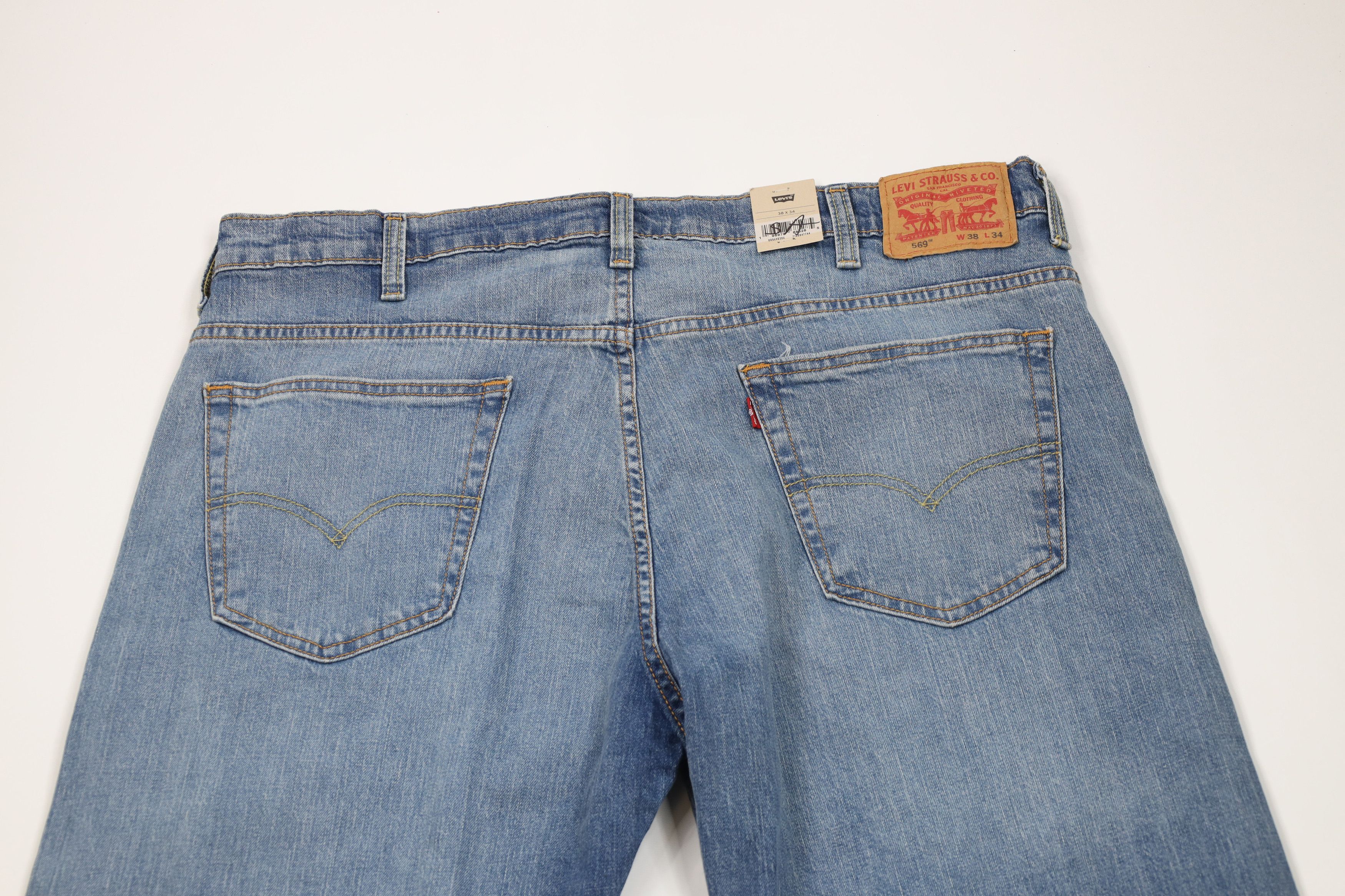 Levi's × Vintage Deadstock Vintage Y2K Levis 569 Straight Wide Leg Jeans Blue Size US 38 / EU 54 - 10 Thumbnail