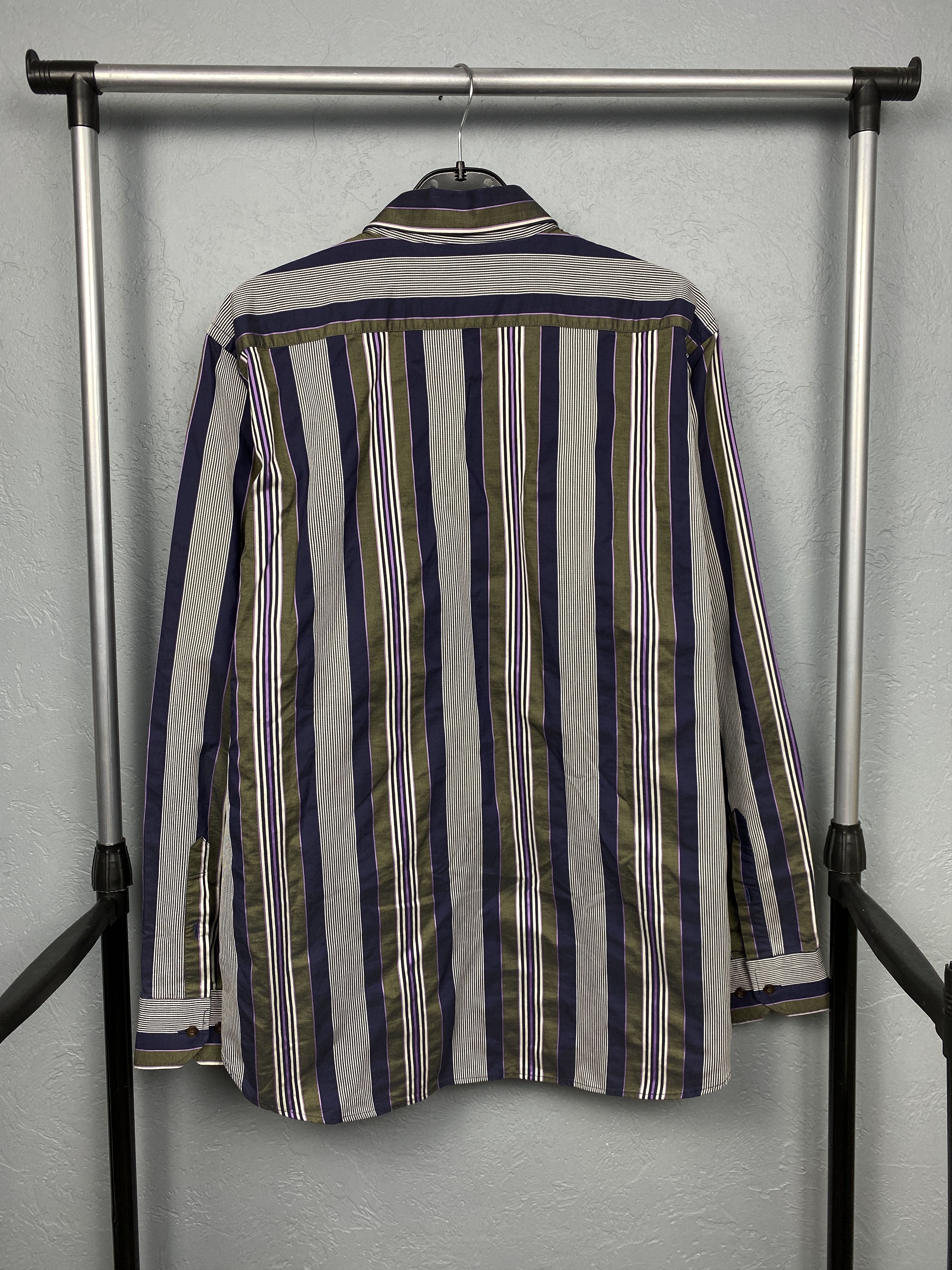 Etro Etro Milano Vintage Mens Striped Long Sleeve Shirt Size US XL / EU 56 / 4 - 7 Thumbnail