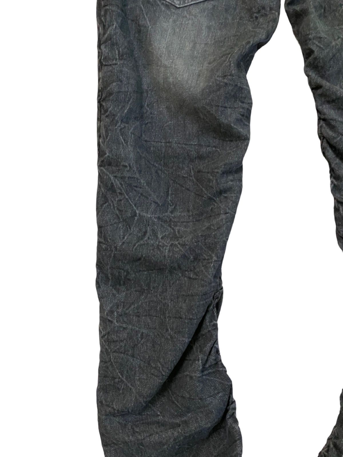 Japanese Brand Japan Denim Black Acid Wash Double Waist Stacked Denim Jeans Size US 35 - 15 Thumbnail