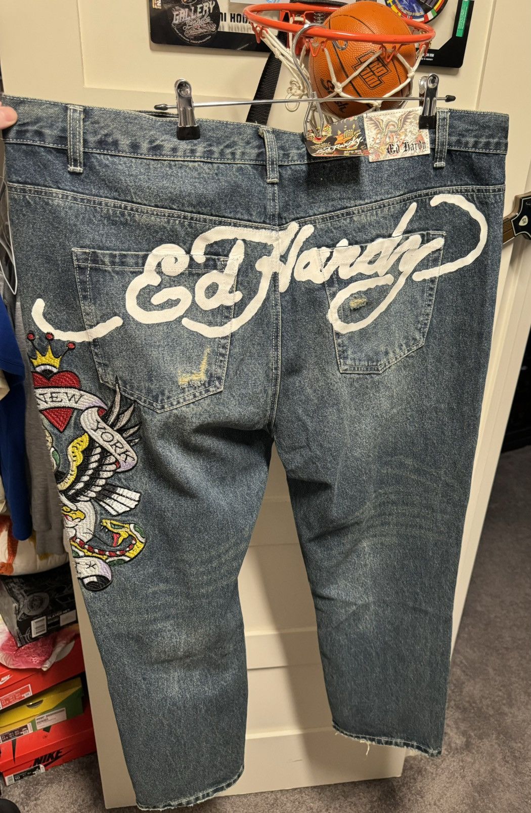 Ed deals Hardy Denim Christian Audigier Mens Jeans 42 x 32 High Rise Distressed F13