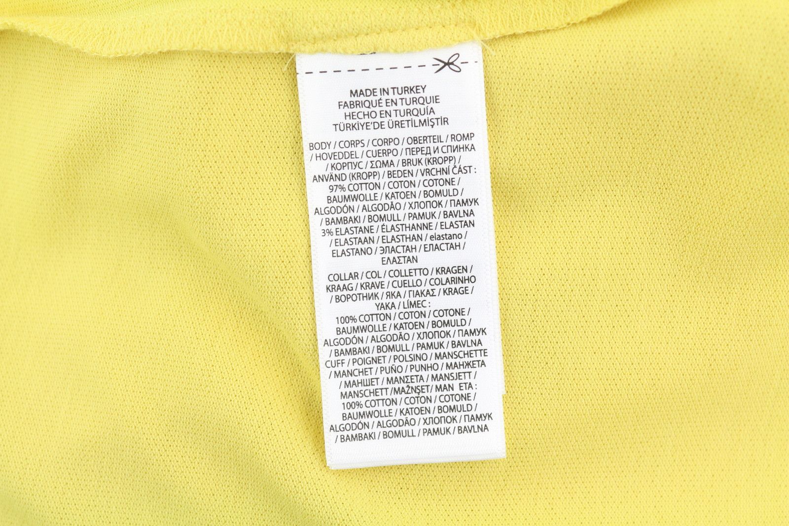 Lauren Ralph Lauren M Yellow Polo Neck Cotton Logo T-Shirt 84718 Size M / US 6-8 / IT 42-44 - 8 Thumbnail