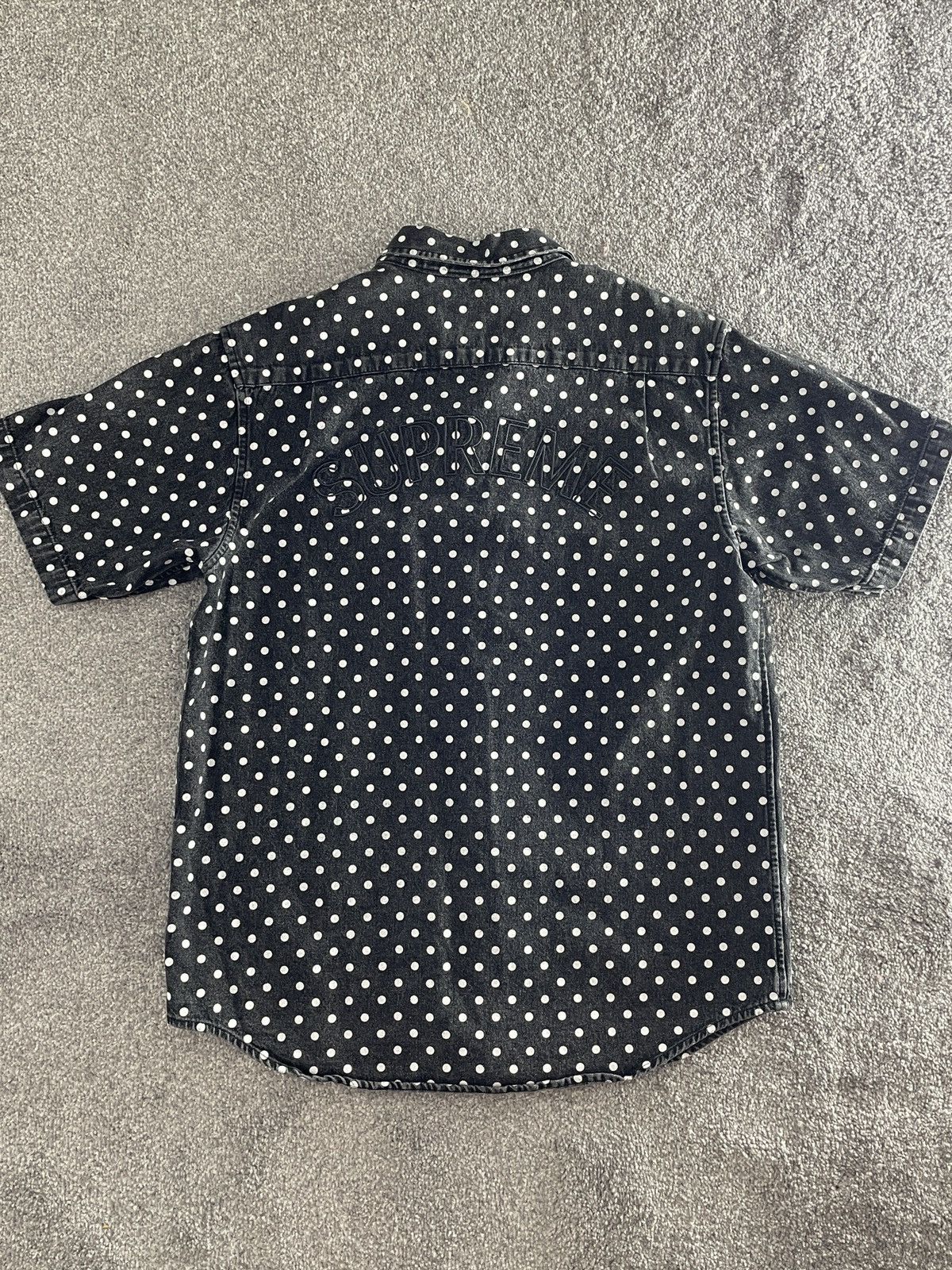 Supreme white and black denim polka dot supreme button up shirt Size US M / EU 48-50 / 2 - 2 Thumbnail