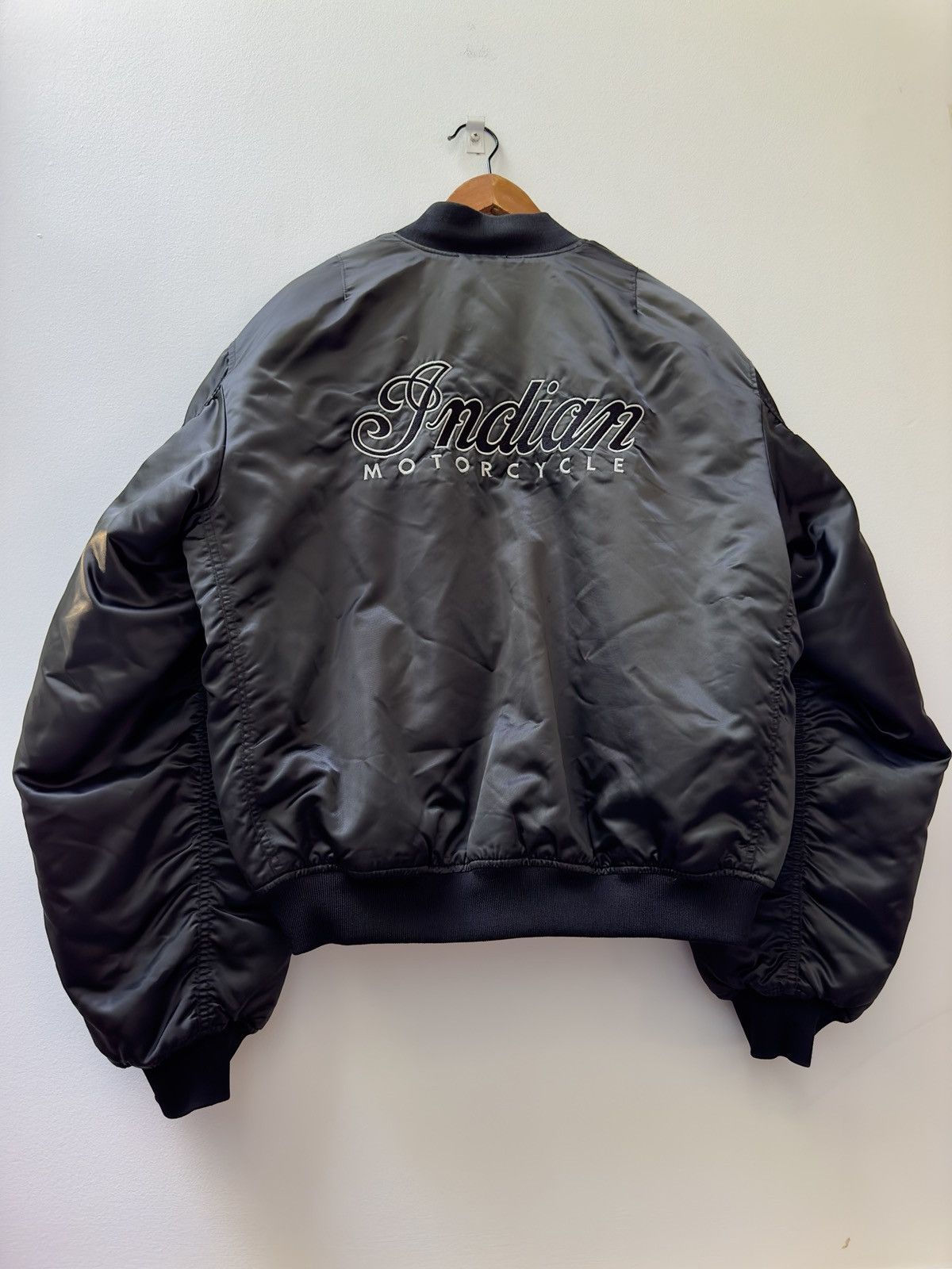 image of Indian Motercycles x Made In Canada 80's Indian Motorcycle Bomber in Black, Men's (Size XL)