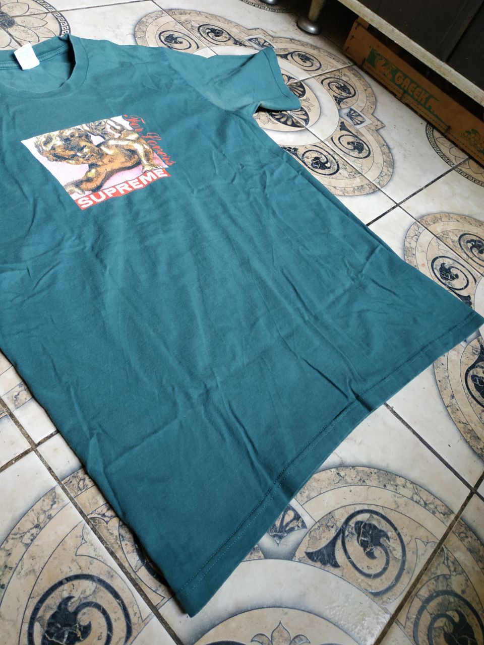 Supreme Supreme For Lovers Cherub Tee Green SS20 Size L Distressed Size US L / EU 52-54 / 3 - 5 Thumbnail