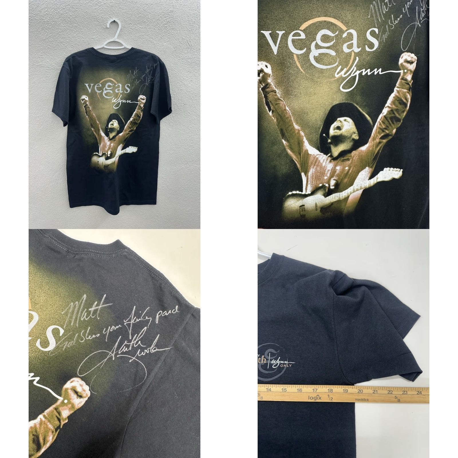 Anvil VINTAGE Anvil TShirt Short Sleeve Shirt Black 2009 Garth Brooks Wynn Vegas Signed Medium Mens Size US M / EU 48-50 / 2 - 8 Thumbnail