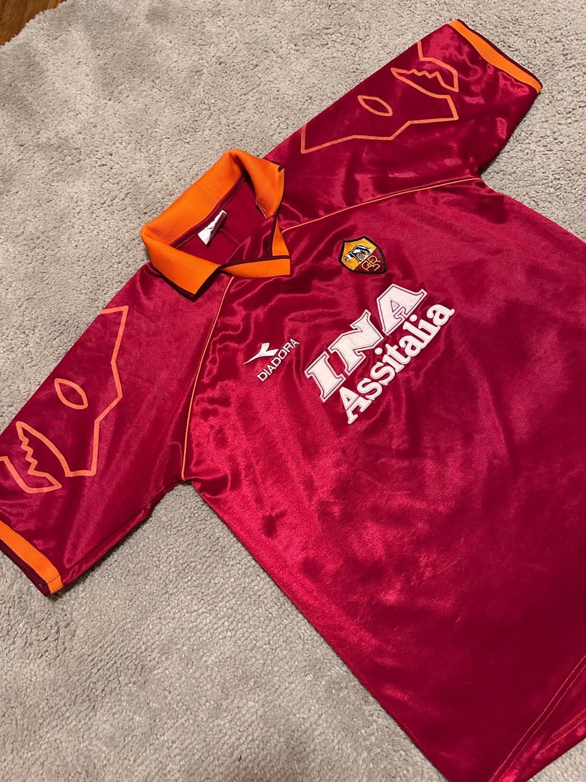 Diadora Diadora AS Roma 1999/00 Home Football Shirt Soccer Jersey Size US L / EU 52-54 / 3 - 3 Thumbnail