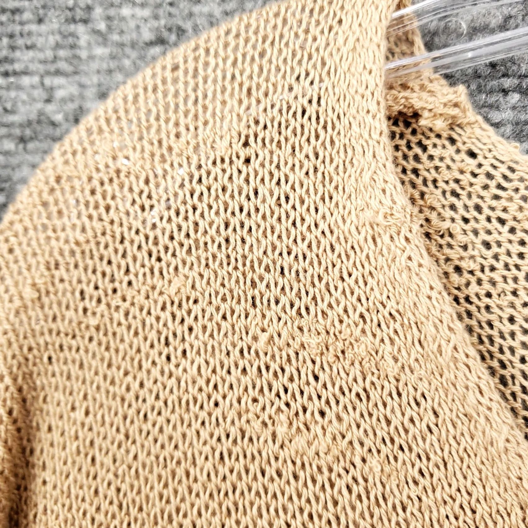 Forever 21 FOREVER 21 Sweater Womens M Beige Long Sleeve V Neck Pullover Open Knit Size M / US 6-8 / IT 42-44 - 6 Thumbnail