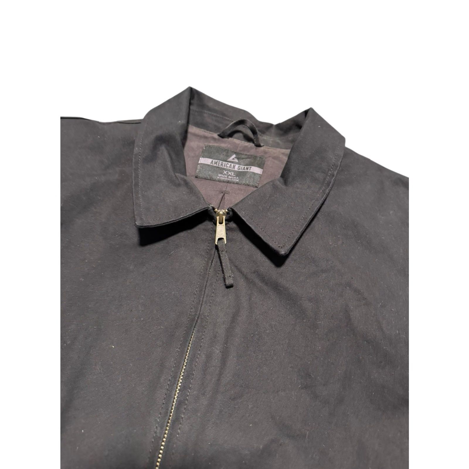 Vintage American Giant Roughneck Mechanics Jacket Mens XXL Black Canvas Zip Chore USA Size US XXL / EU 58 / 5 - 3 Thumbnail