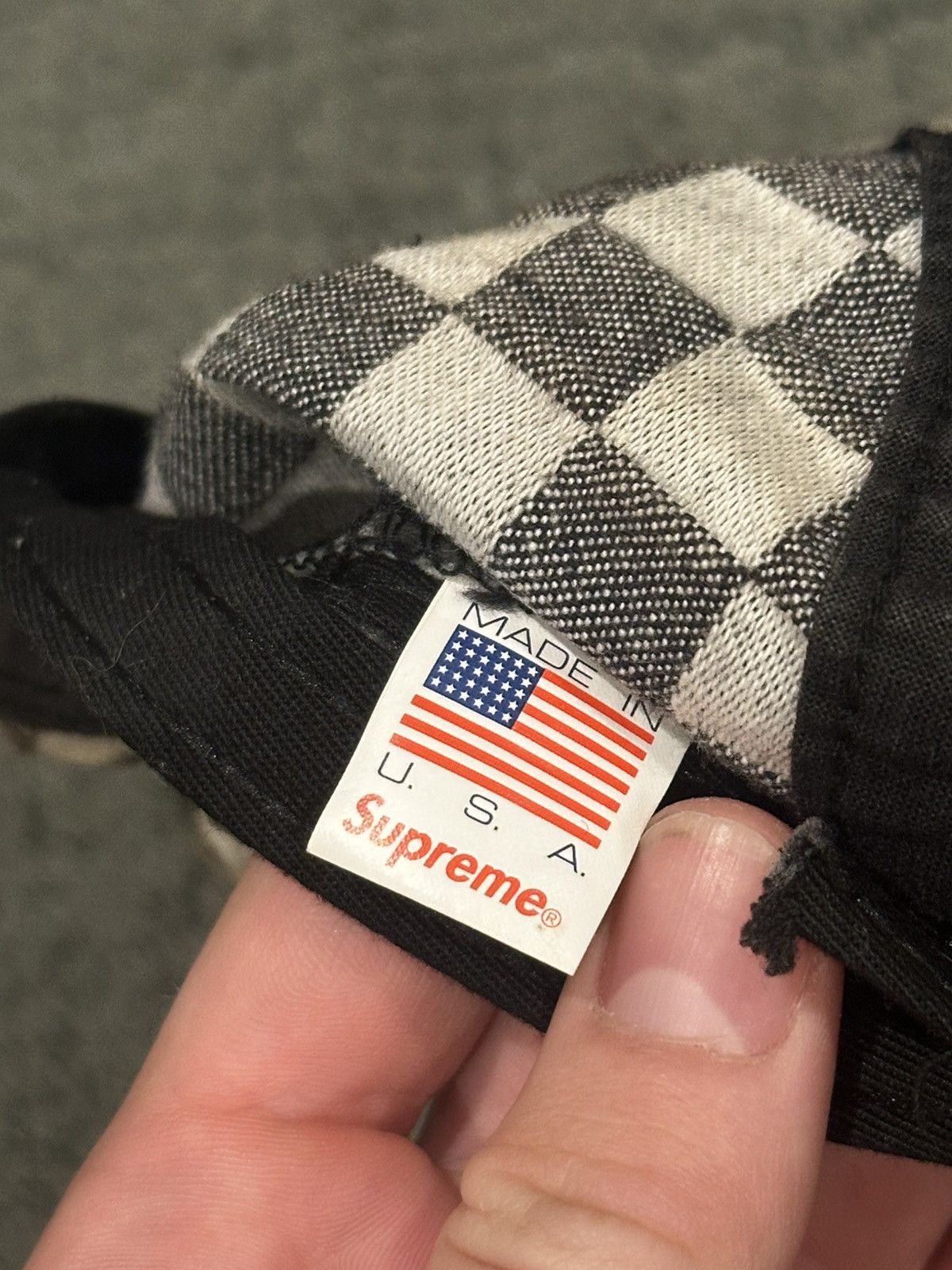 Supreme SS18 Supreme Checkerboard Box Logo Adjustable Hat Size ONE SIZE - 8 Thumbnail