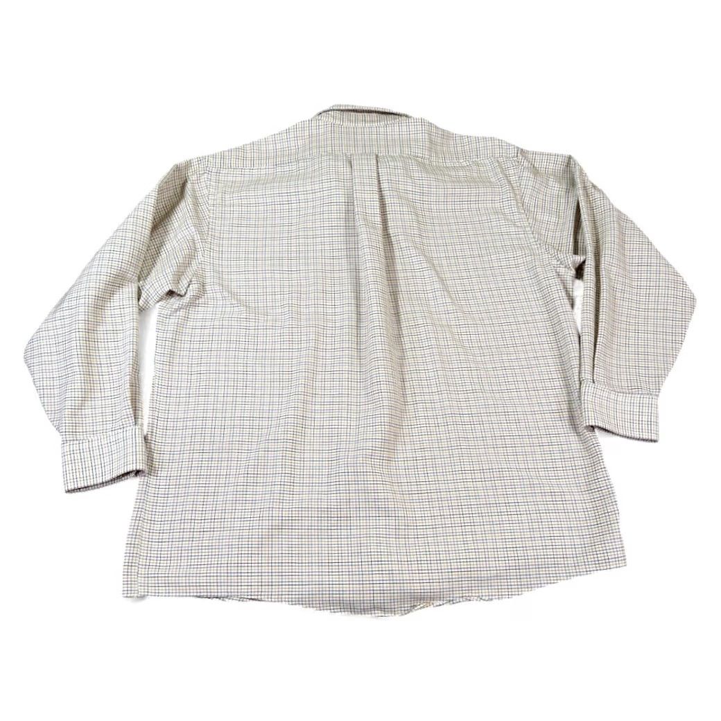 Arrow VINTAGE Arrow Dress Shirt Windowpane Plaid Oxford 80s USA Made Button-Up Adult XL White Size 46R - 3 Thumbnail