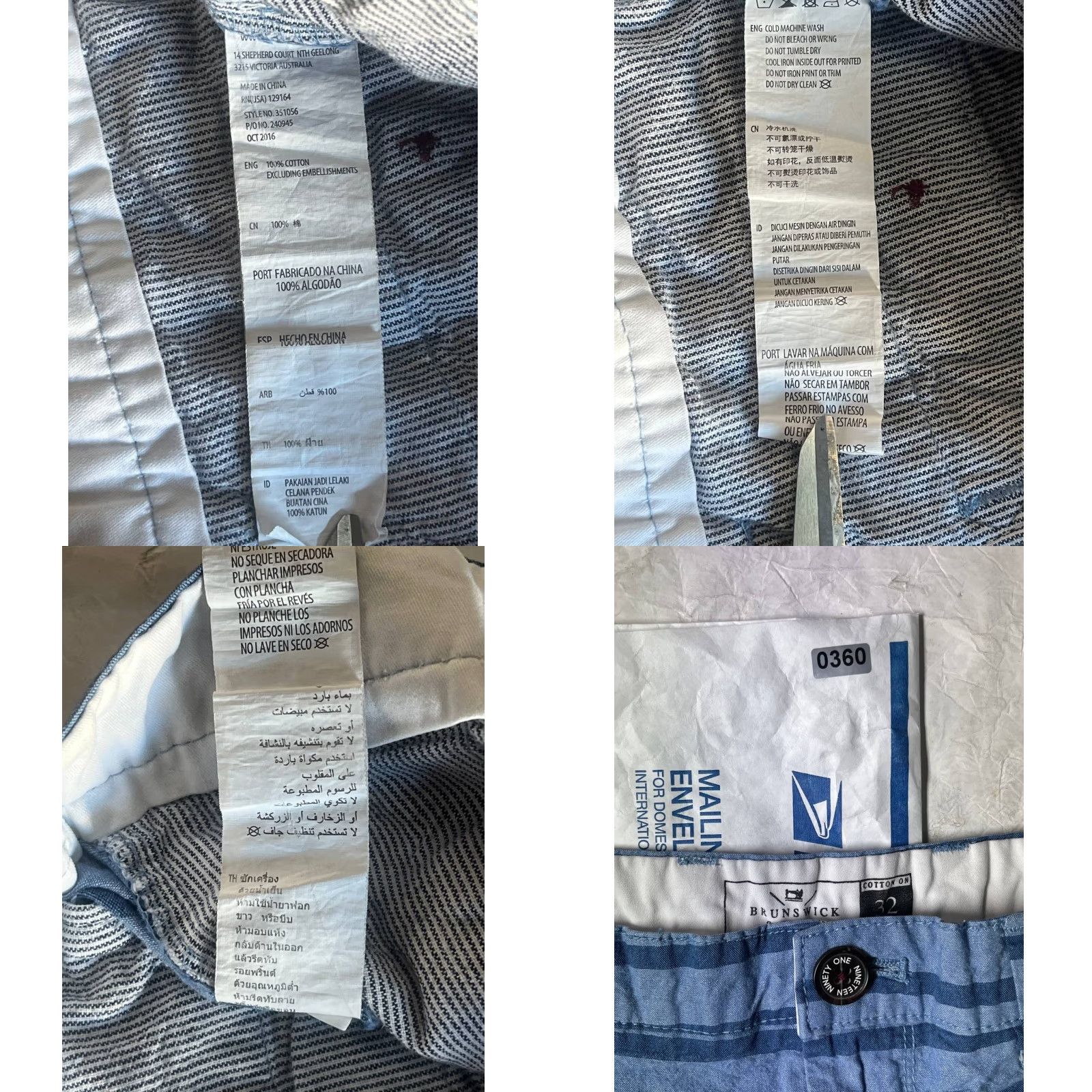 Vintage Brunswick Chino Shorts Men Size 32 Blue Stripe Cotton Regular Fit Casual Shorts Hash Pocket Slash Pocket 8 Inseam Size US 32 / EU 48 - 8 Thumbnail