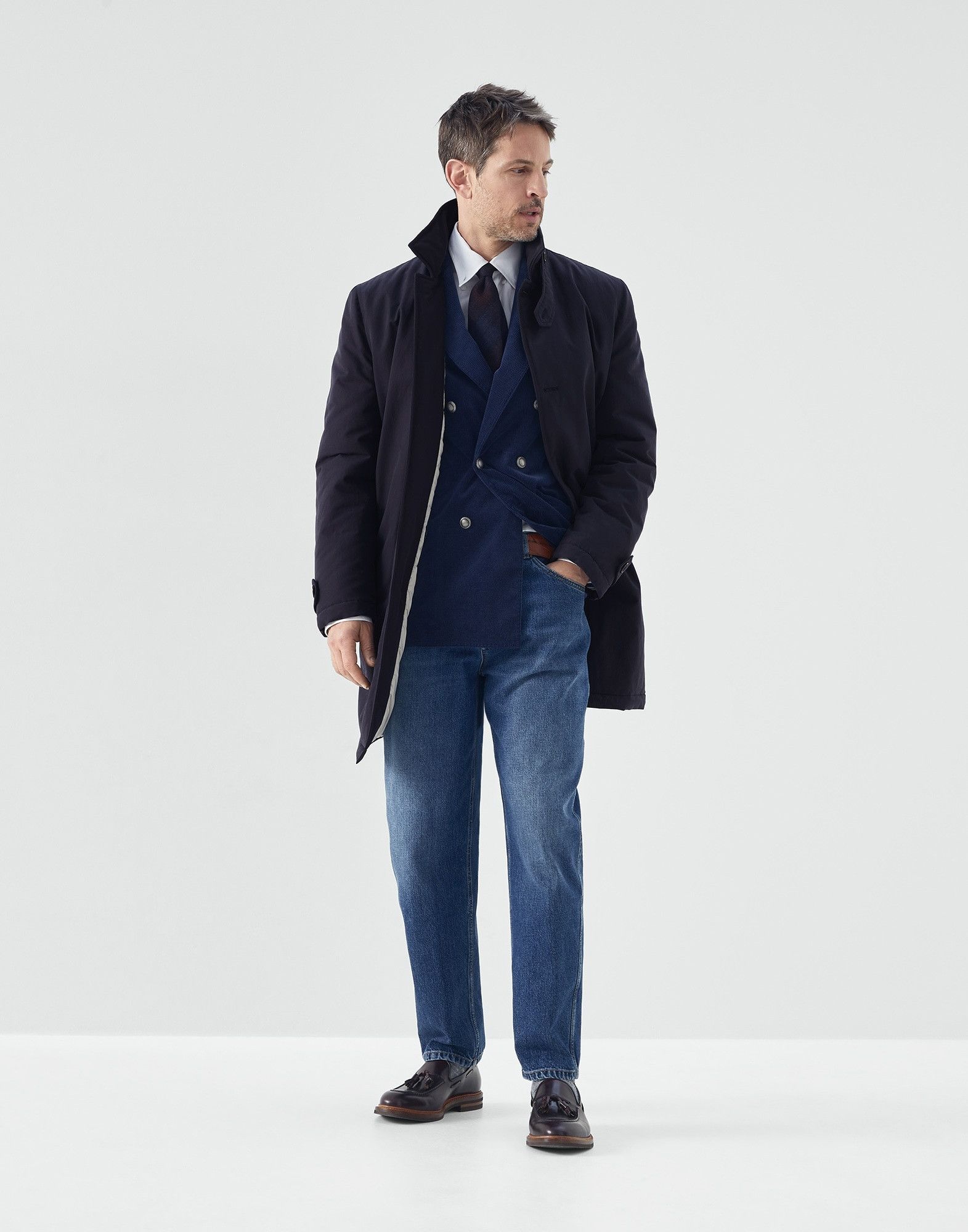 Brunello Cucinelli o1w1db10225 WR Padded Jacket in Navy Size US L / EU 52-54 / 3 - 5 Thumbnail