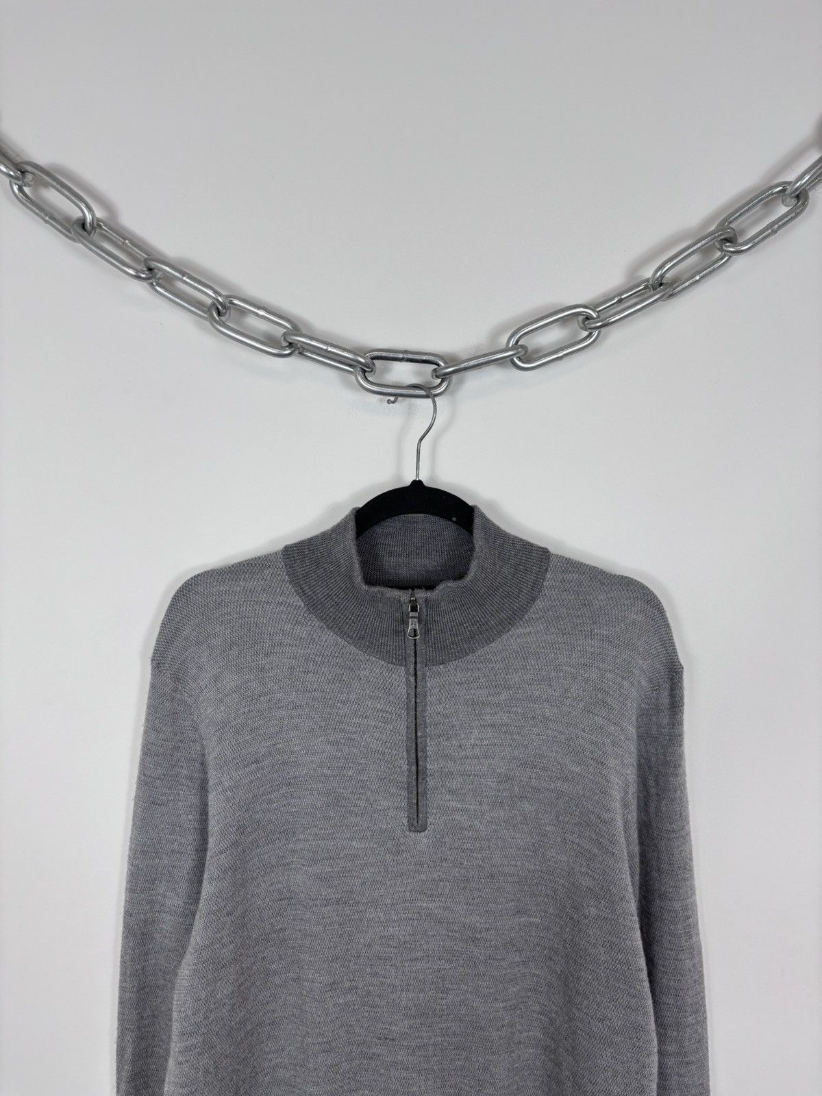 Brooks Brothers Brooks Brothers Men’s Grey Wool 1/4 Zip Knit Sweater Size US L / EU 52-54 / 3 - 2 Thumbnail