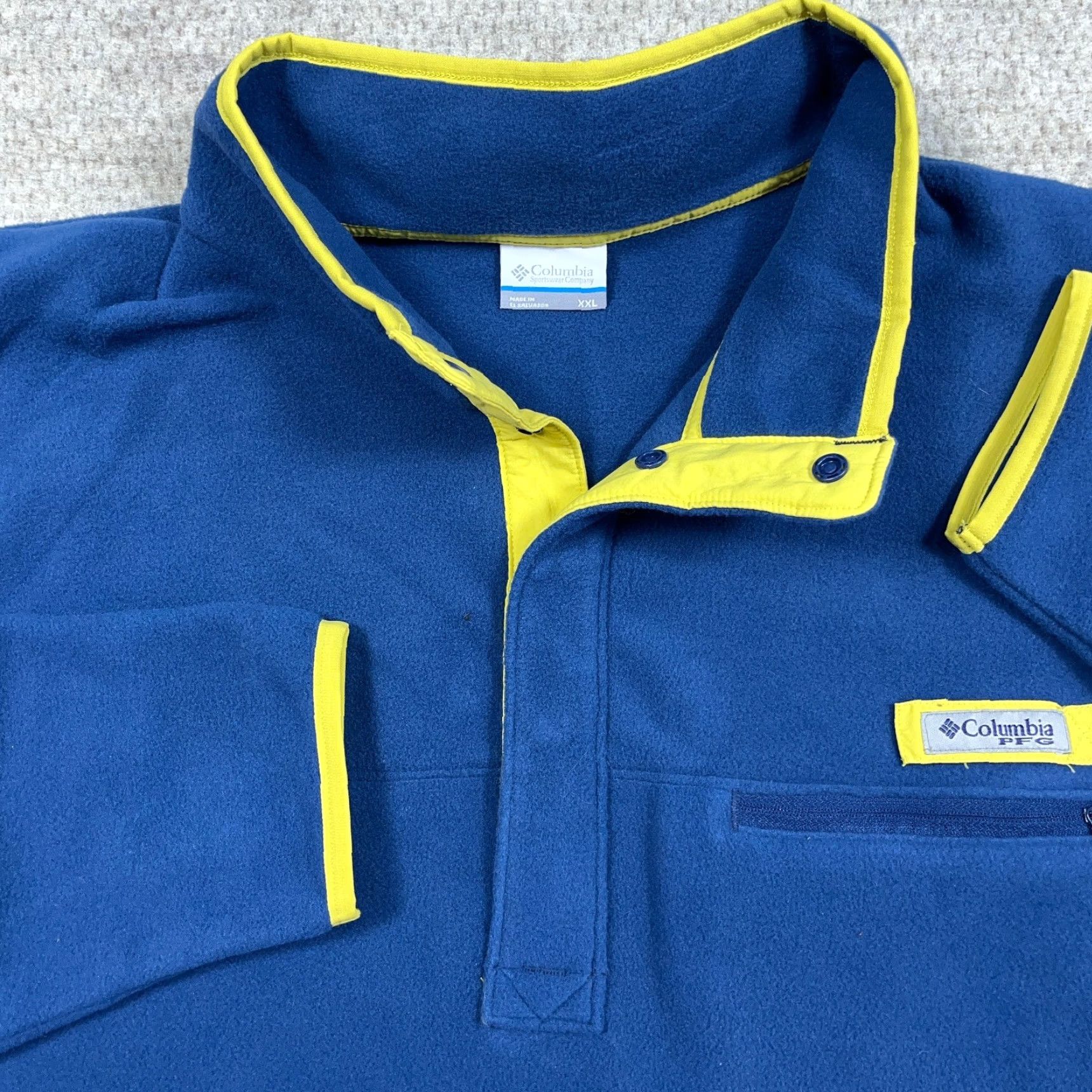 Vintage Columbia Sweater Men 2XL Fleece Pullover Blue Solid Logo Harborside Embroidered Casual Modern Outdoor Golf Vintage: No Size US XXL / EU 58 / 5 - 5 Thumbnail