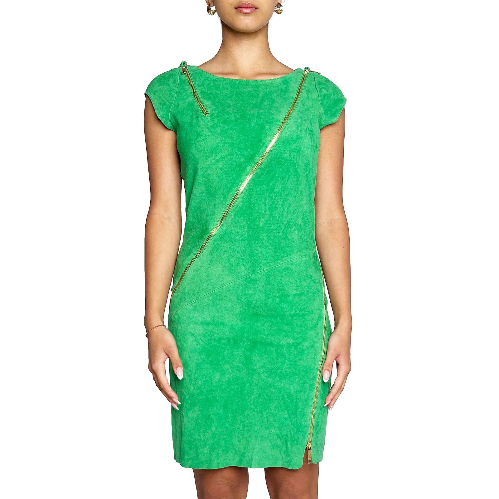 Jitrois Green suede dress Size M / US 6-8 / IT 42-44 - 1 Thumbnail
