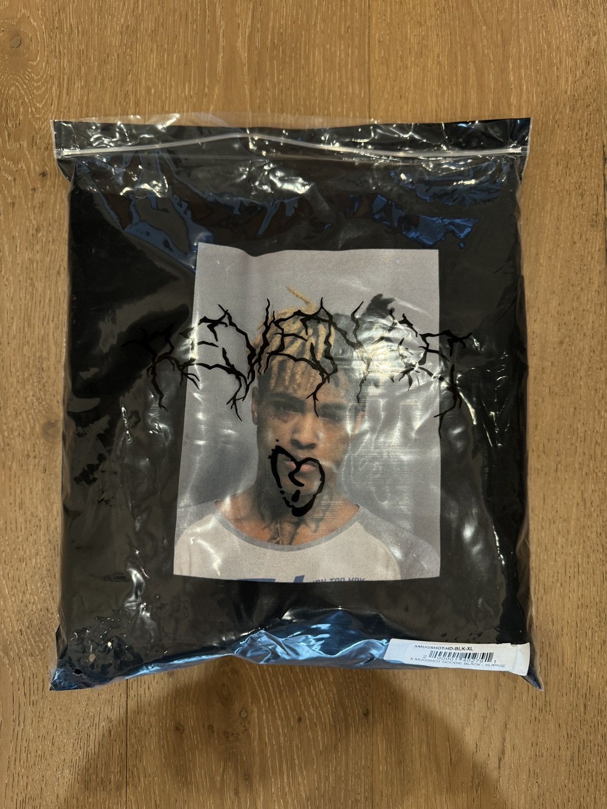 image of Revenge Xxxtentacion Mugshot Hoodie in Black, Men's (Size XL)