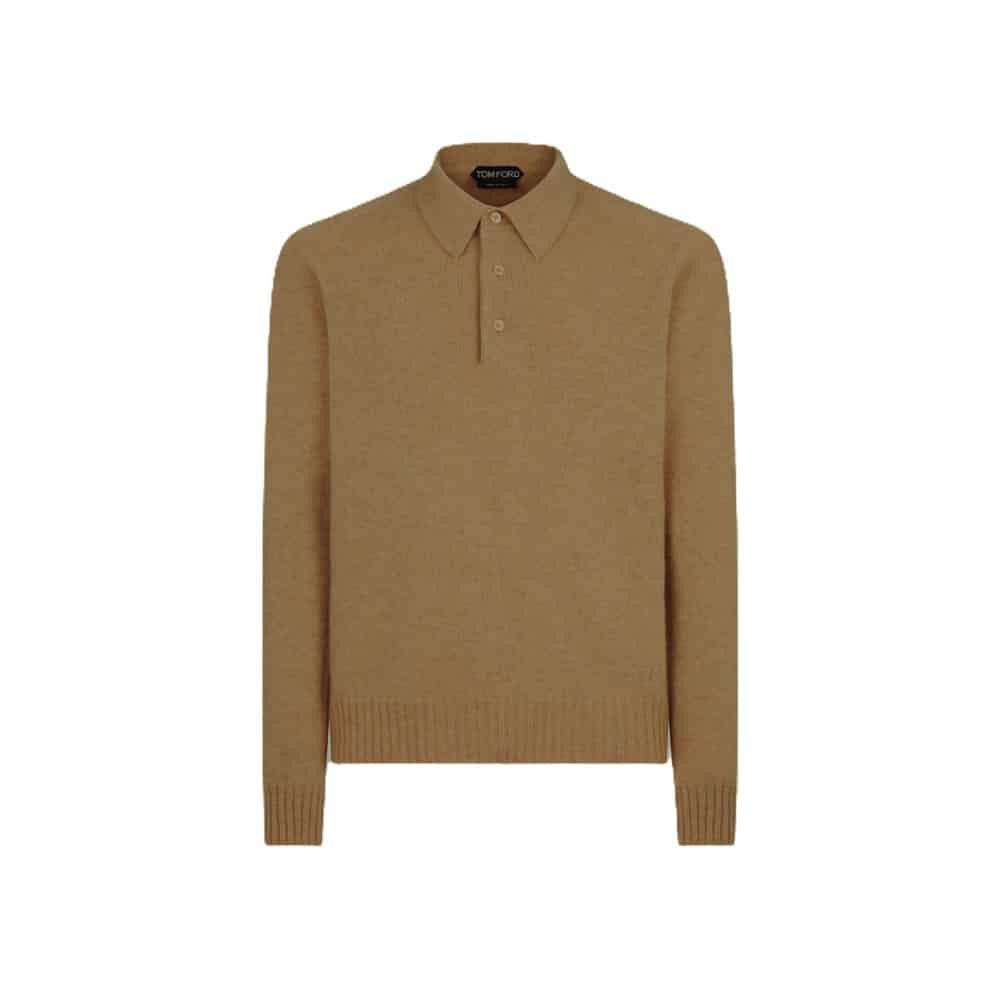Tom Ford o1loc1c0226 KPL009 Long Sleeves Polo Shirt in Brown Size US L / EU 52-54 / 3 - 1 Preview