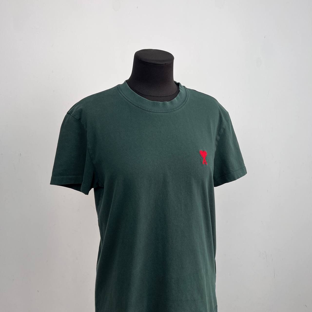 AMI AMI Paris T-shirt Dark Green Ami de Coeur Red Heart Logo Tee Size M / US 6-8 / IT 42-44 - 2 Thumbnail