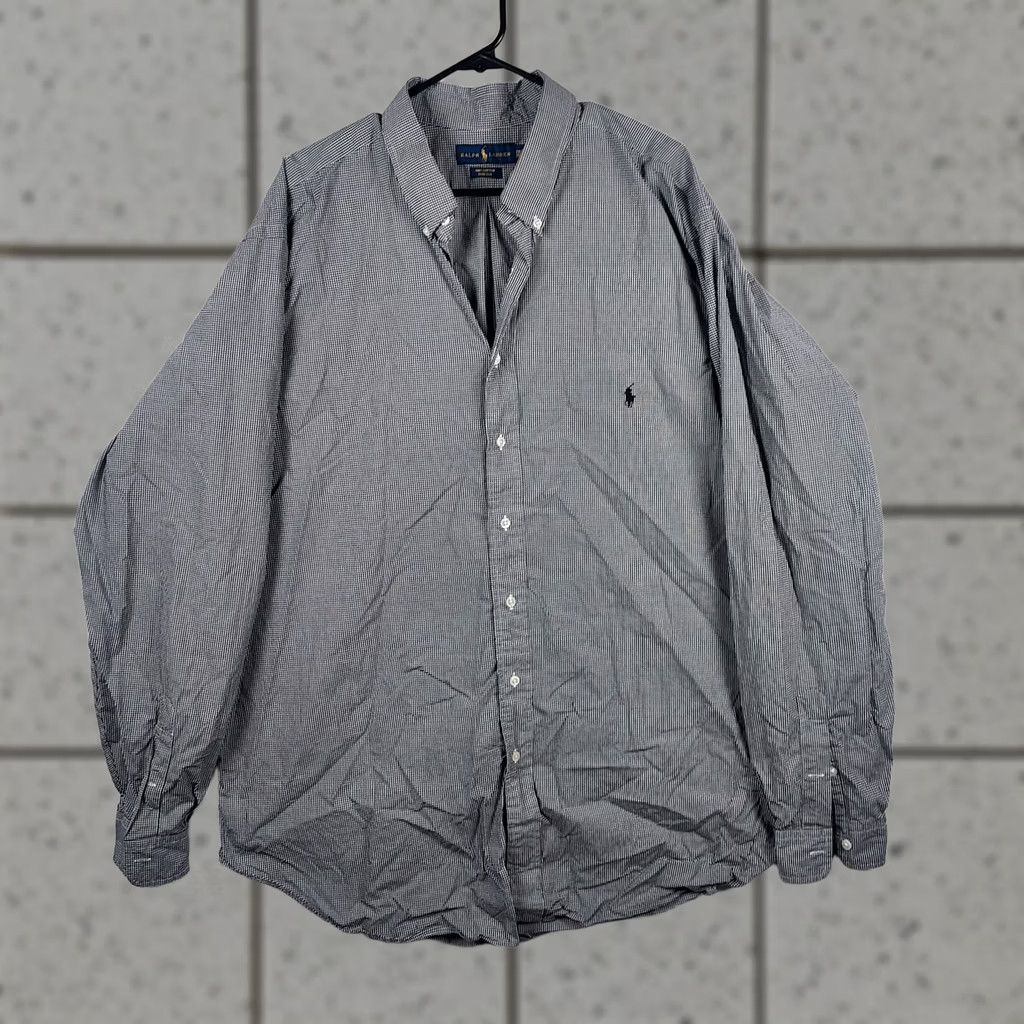 Ralph Lauren Ralph Lauren Button-Up Shirt 2XLT Stretch Gingham Gray Cotton Long Sleeve Button-Down Mens Size US XXL / EU 58 / 5 - 1 Thumbnail