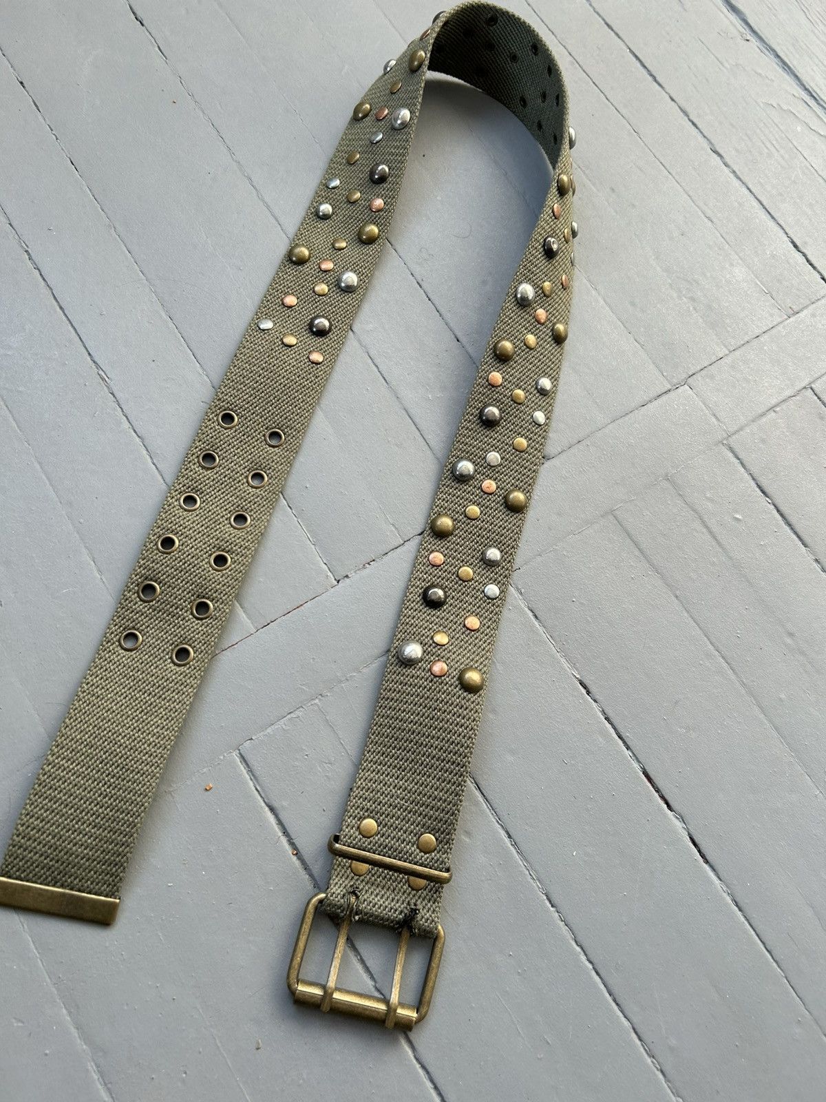 Japanese Brand × Vintage Vintage cotton belt with metal elements Japanese style Size ONE SIZE - 5 Thumbnail