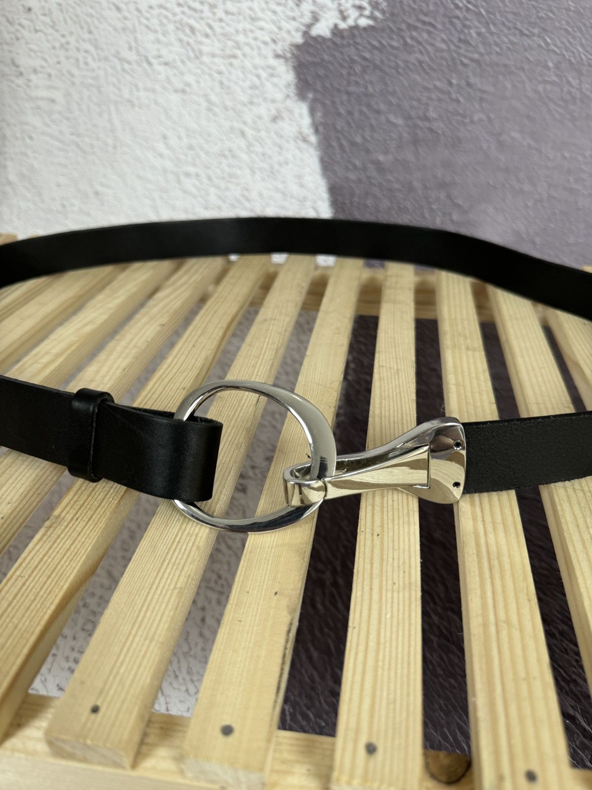 Genuine Leather Weinmann Black leather belt bb Simons Size 40 - 6 Thumbnail