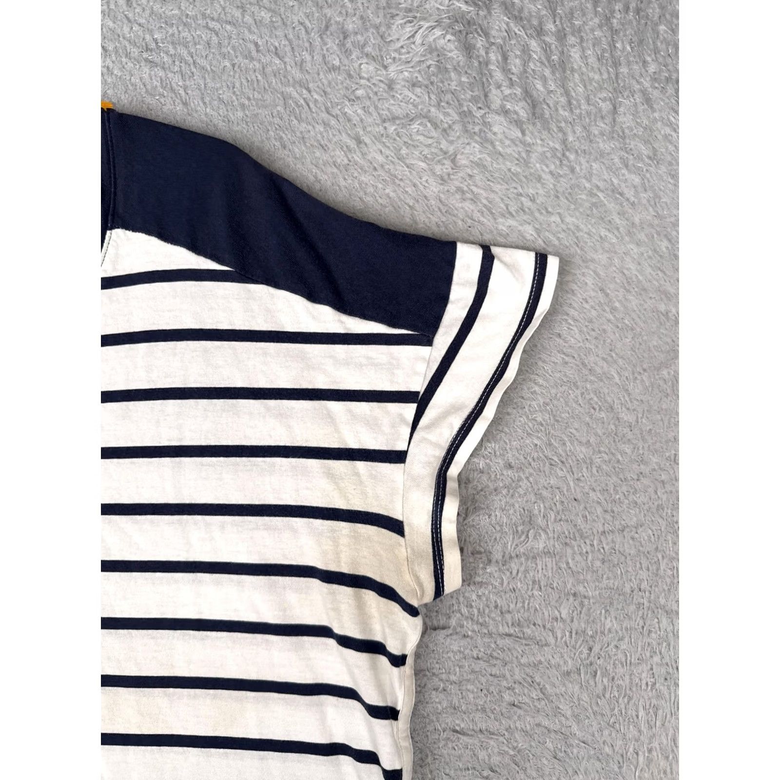 Tommy Hilfiger Tommy Hilfiger Shirt Womens 1X White Navy Striped V-Neck Short Sleeve Tee Casual Size XL / US 12-14 / IT 48-50 - 2 Thumbnail