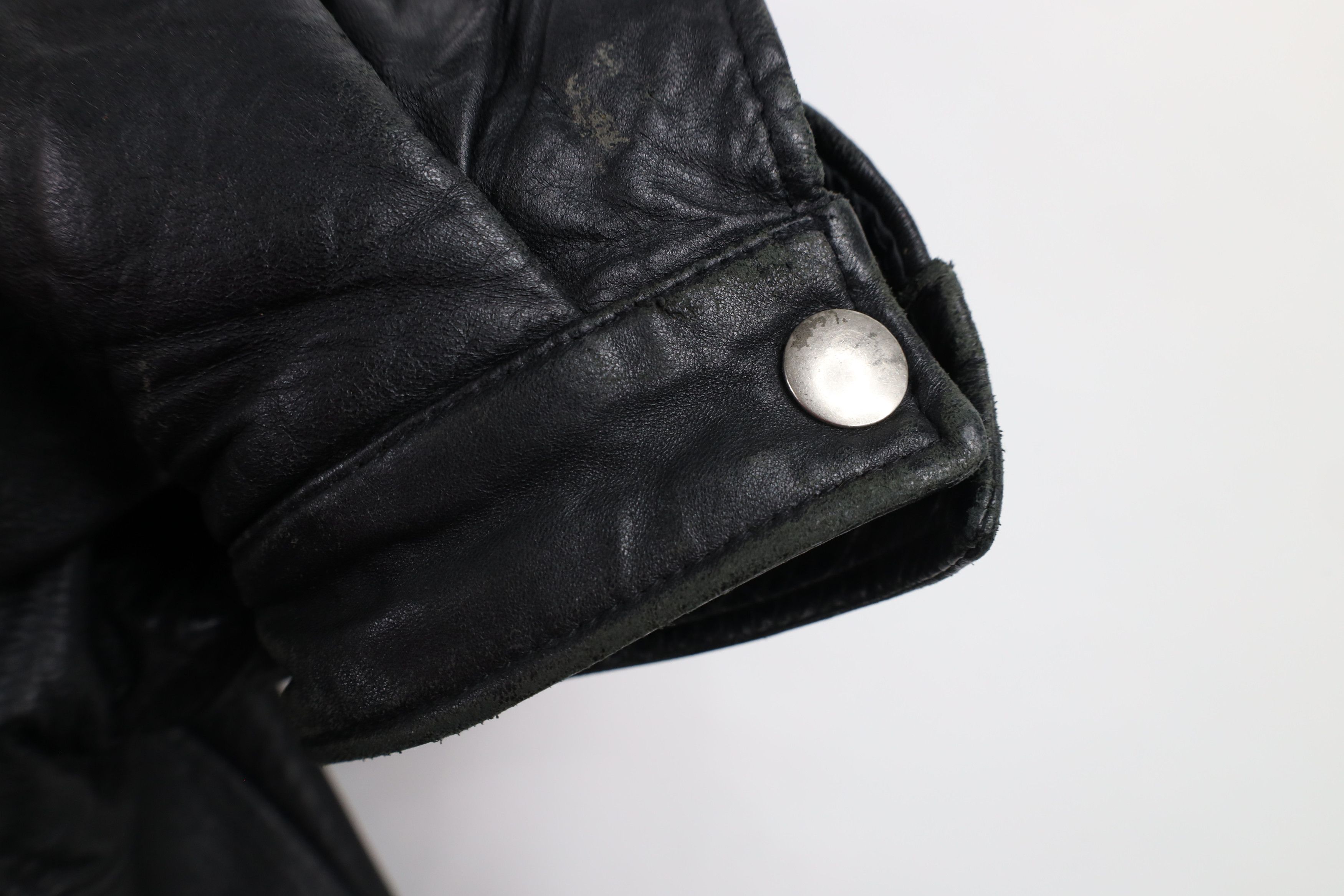 Vintage Vintage 90s Streetwear Quilted Leather Jacket Black AS IS Size US XXL / EU 58 / 5 - 5 Thumbnail