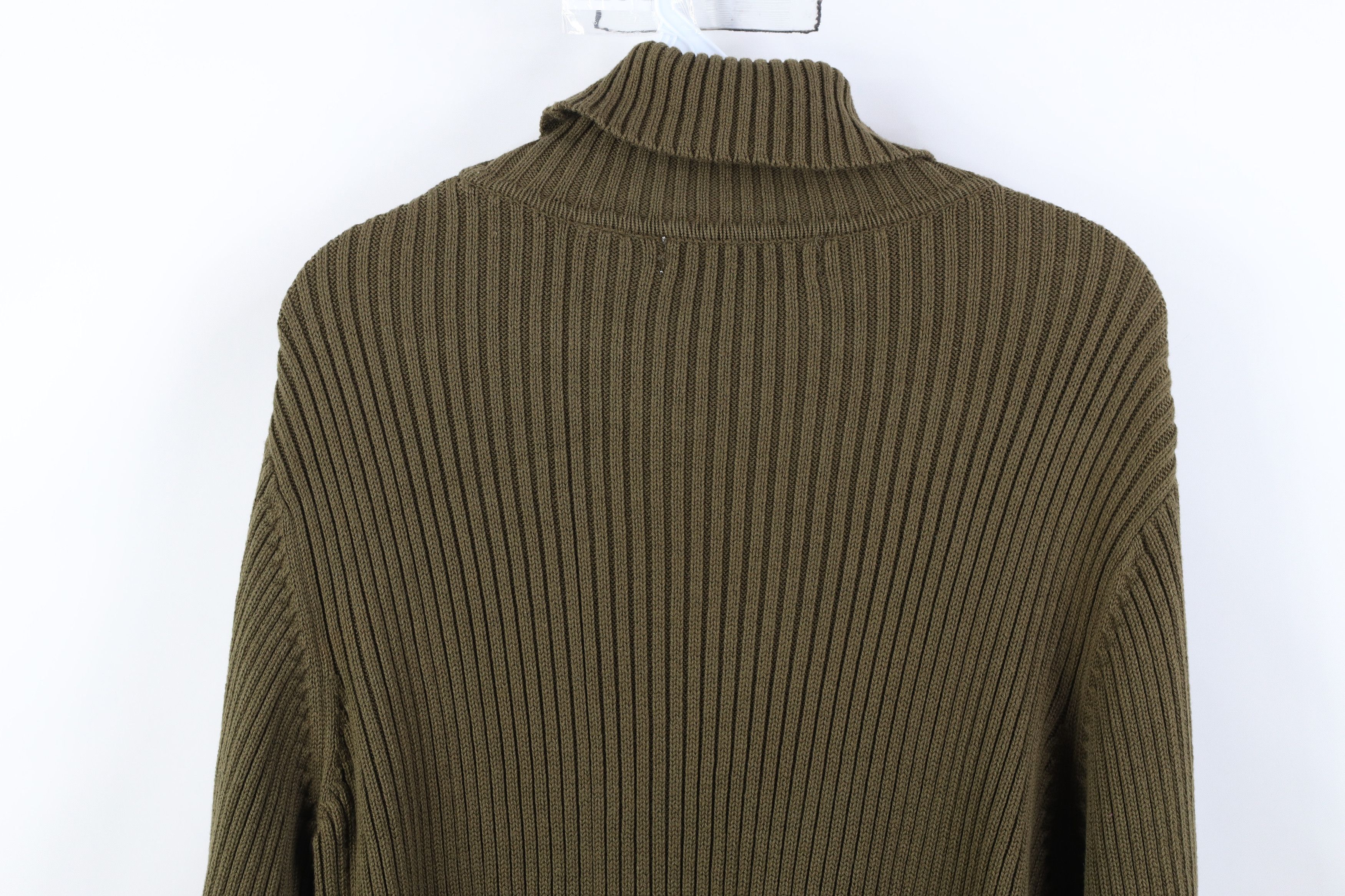 Vintage Vintage 90s Streetwear Cotton Ribbed Knit Turtleneck Sweater Size US M / EU 48-50 / 2 - 10 Thumbnail