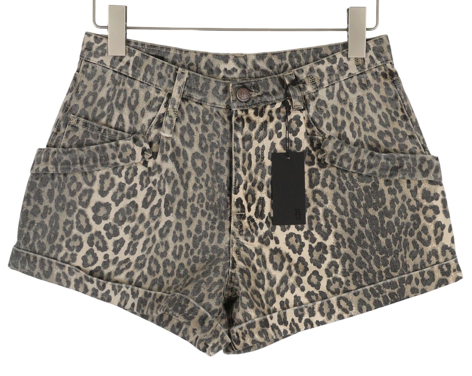 R13 POUCH POCKET 29 Leopard Denim RRP$1029 85103 Size 29" - 4 Thumbnail