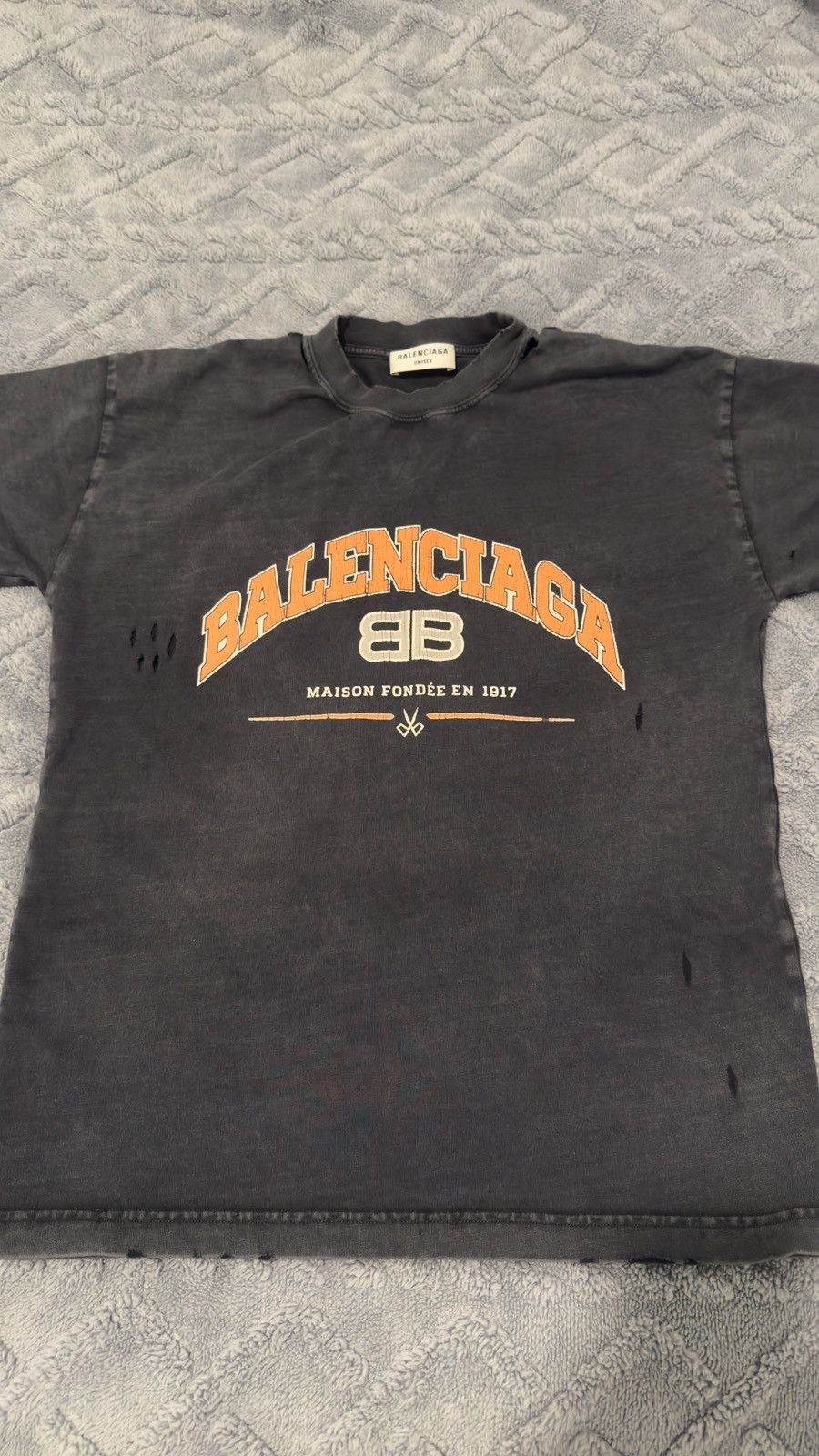 Balenciaga Balenciaga MAISON FONDEE EN 1917 Tee Black Orange and White Size XS / US 0-2 / IT 36-38 - 6 Thumbnail