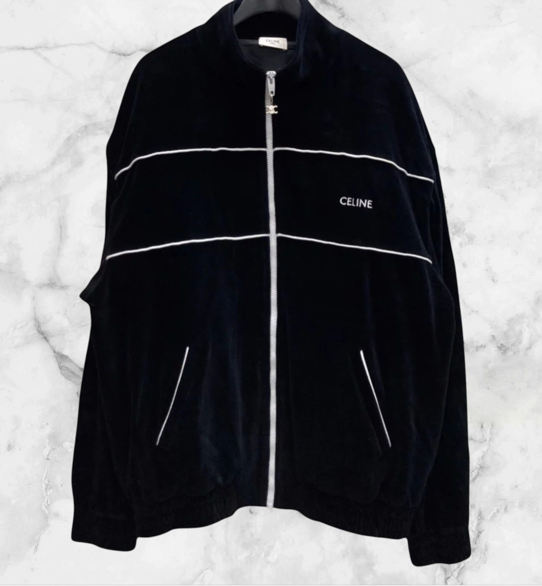 Celine Celine Velour Triomphe Teddy Velvet Jacket Jersey Size US M / EU 48-50 / 2 - 2 Thumbnail