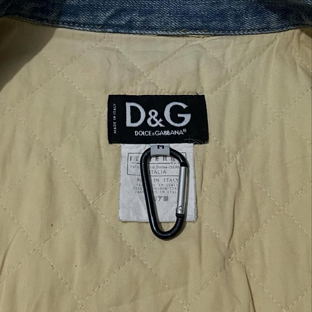 Dolce & Gabbana 00’s Dolce & Gabbana Camo Sleeve Trucker Denim Jacket Size US M / EU 48-50 / 2 - 10 Thumbnail