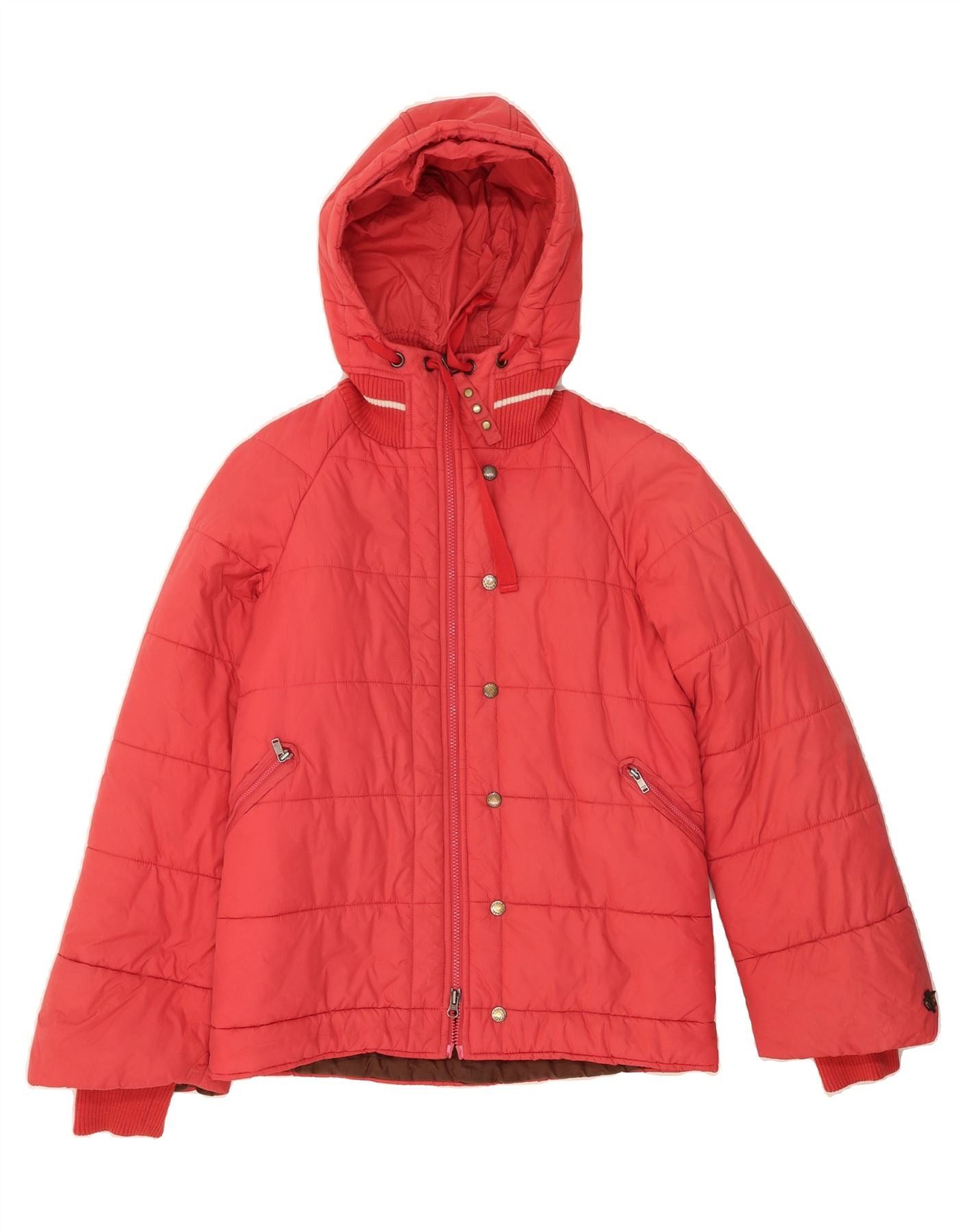 Diesel Womens Hooded Padded Jacket UK 14 Medium Pink Nylon Size M / US 6-8 / IT 42-44 - 1 Thumbnail