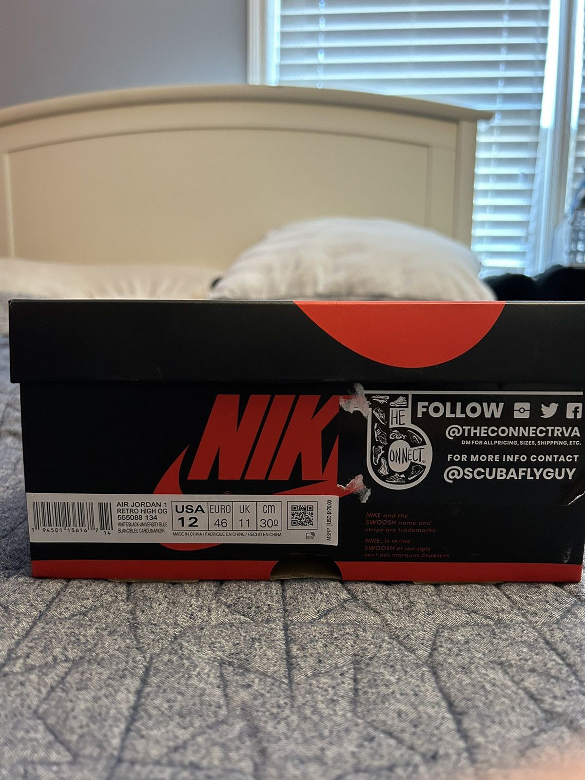 Jordan Brand Jordan 1 Retro High OG University Blue Size US 12 / EU 45 - 2 Thumbnail